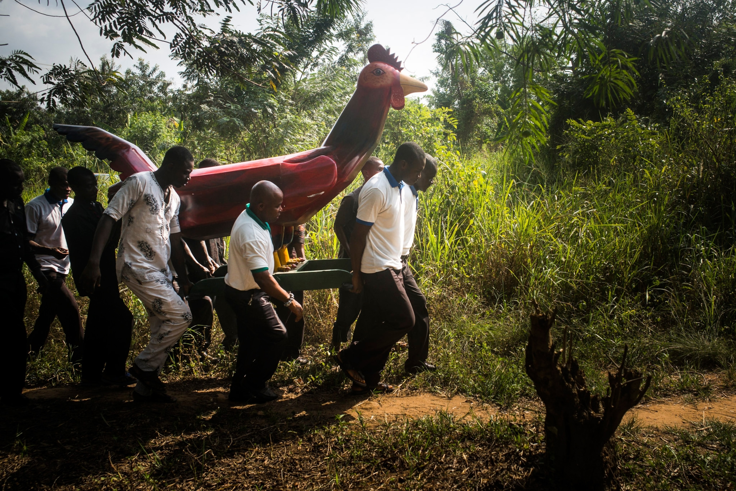 a carried coffin