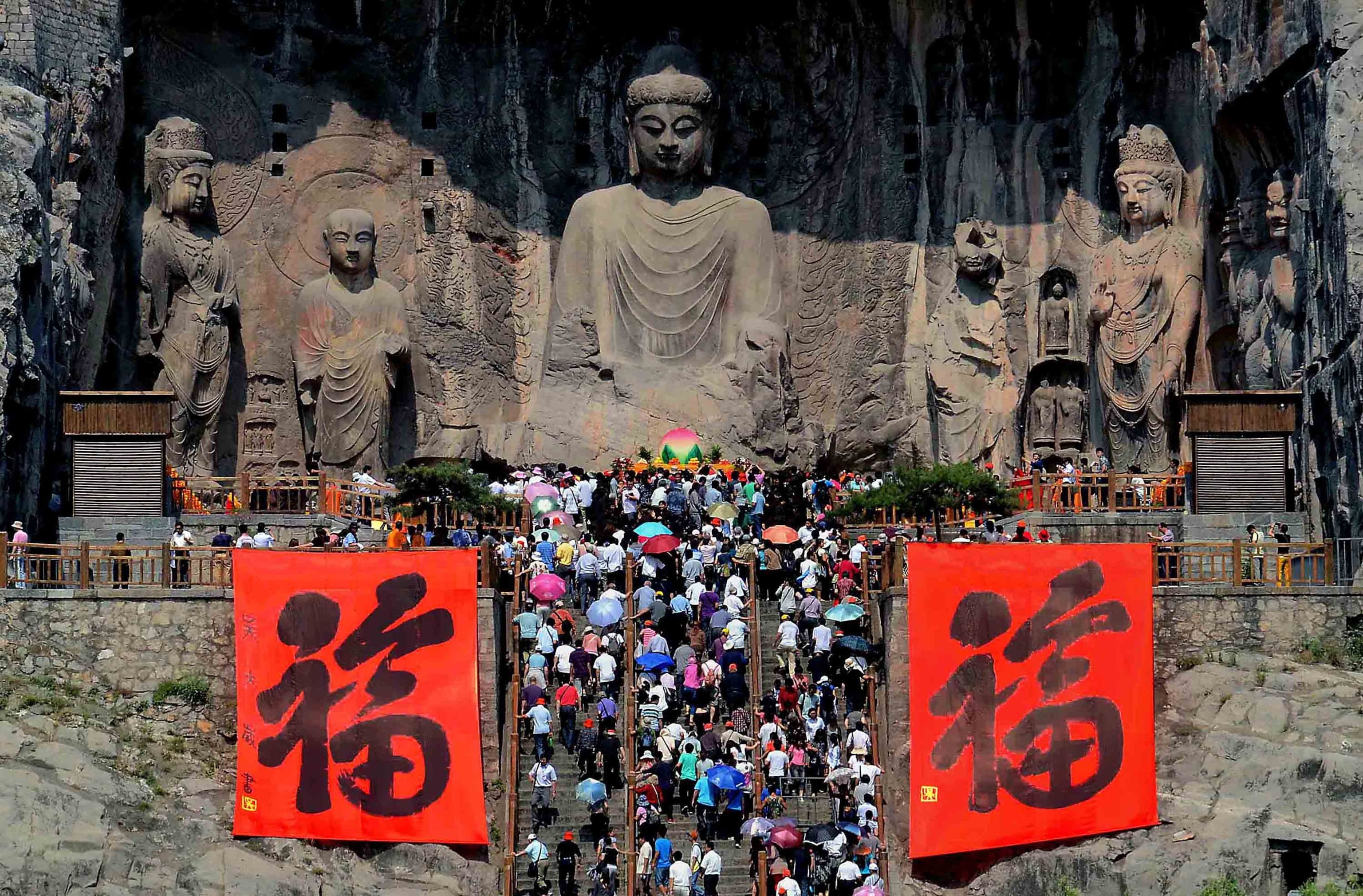 the Fengxiansi cave of the Longmen Grottoes in Luoyang, China