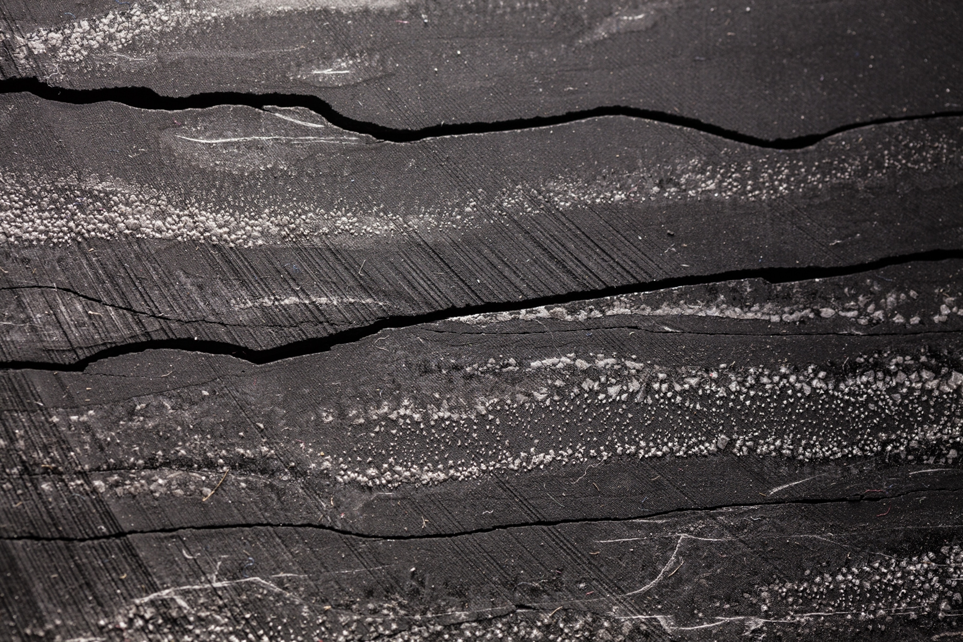 brittle shale brought up in a drill core