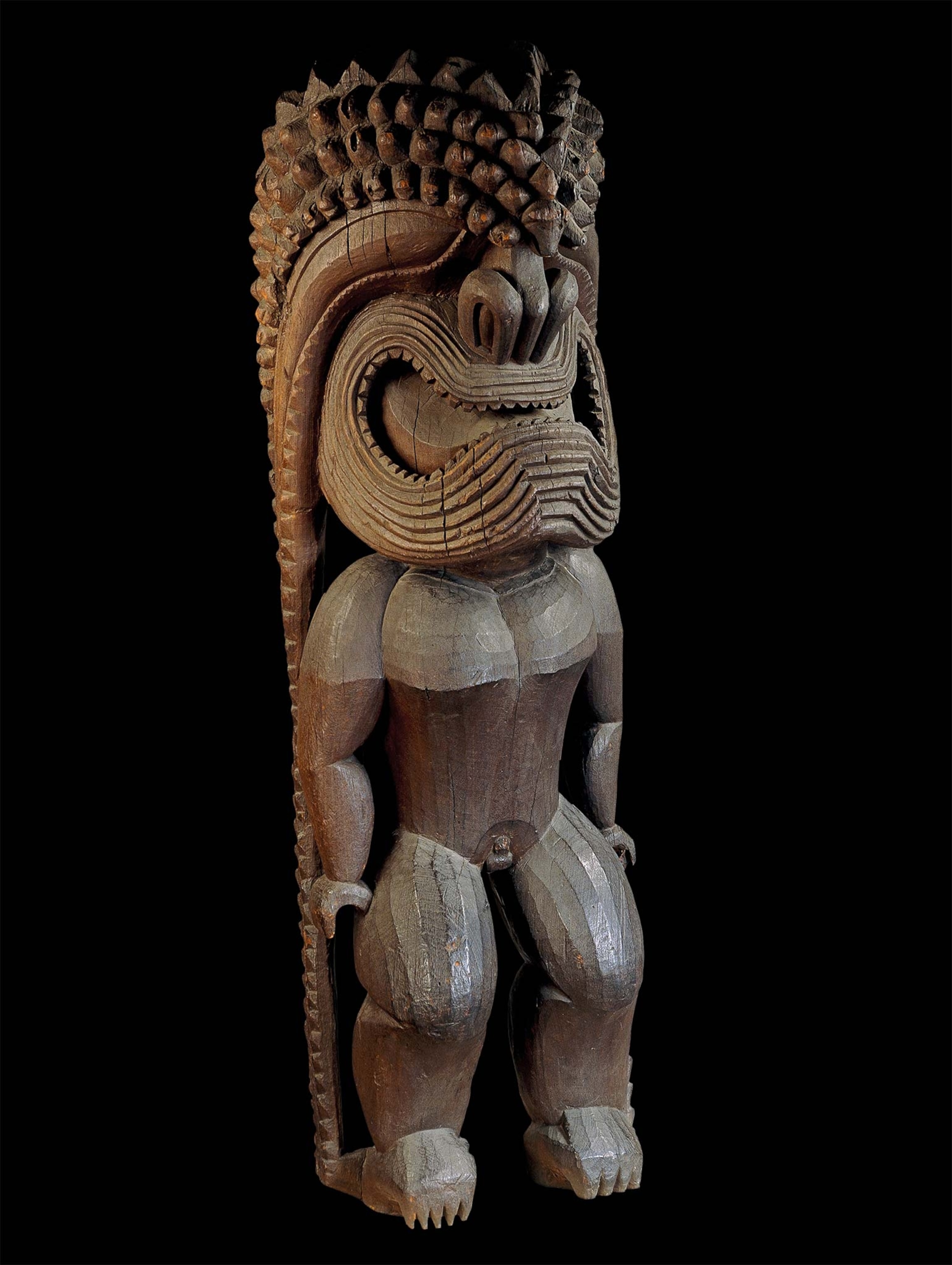 A wooden temple statue of Ku