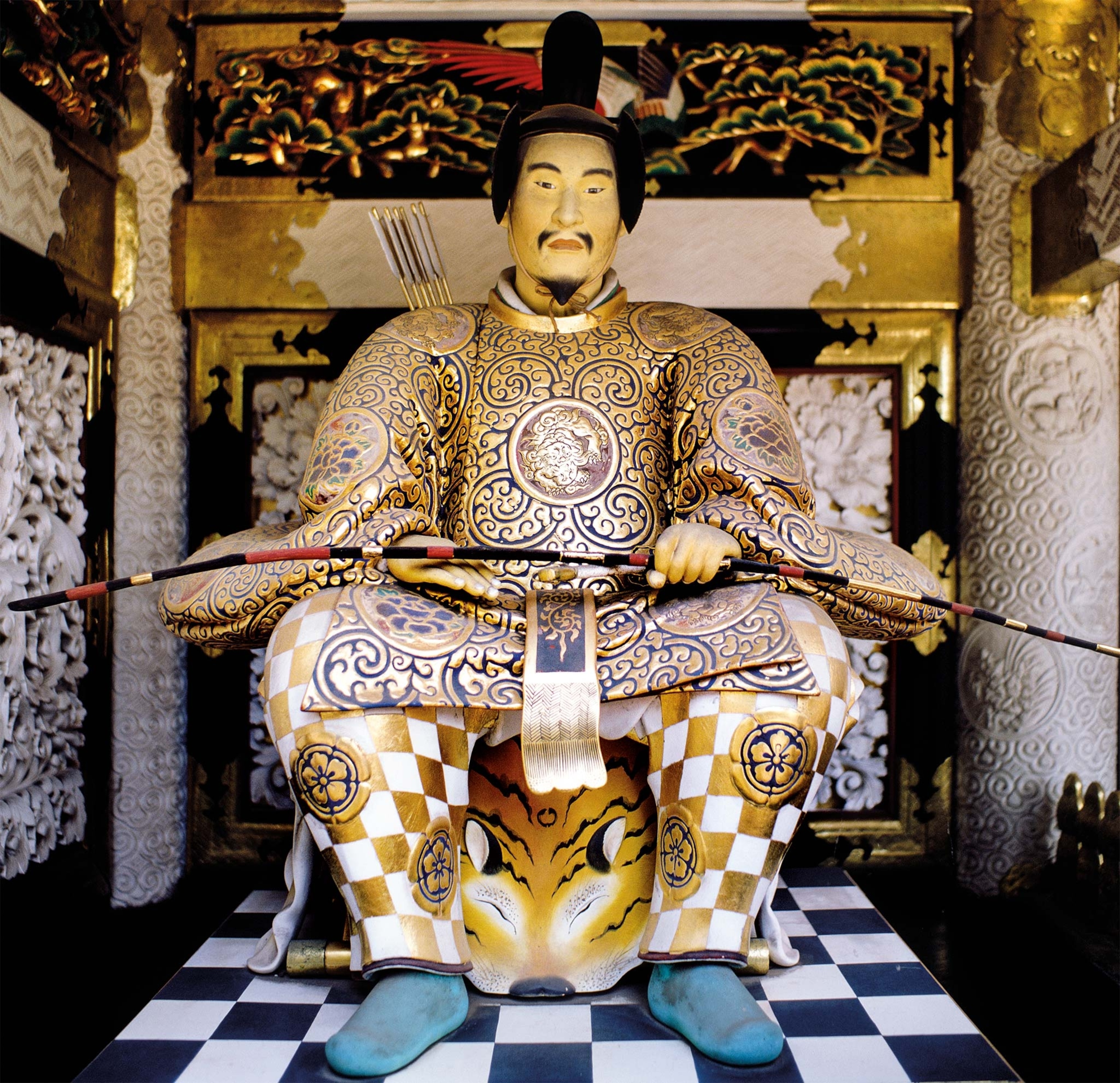 A statue of Tokugawa Ieyasu can be seen at the Tosho-gu shrine within the Nikko temple complex, a World Heritage site in Japan.