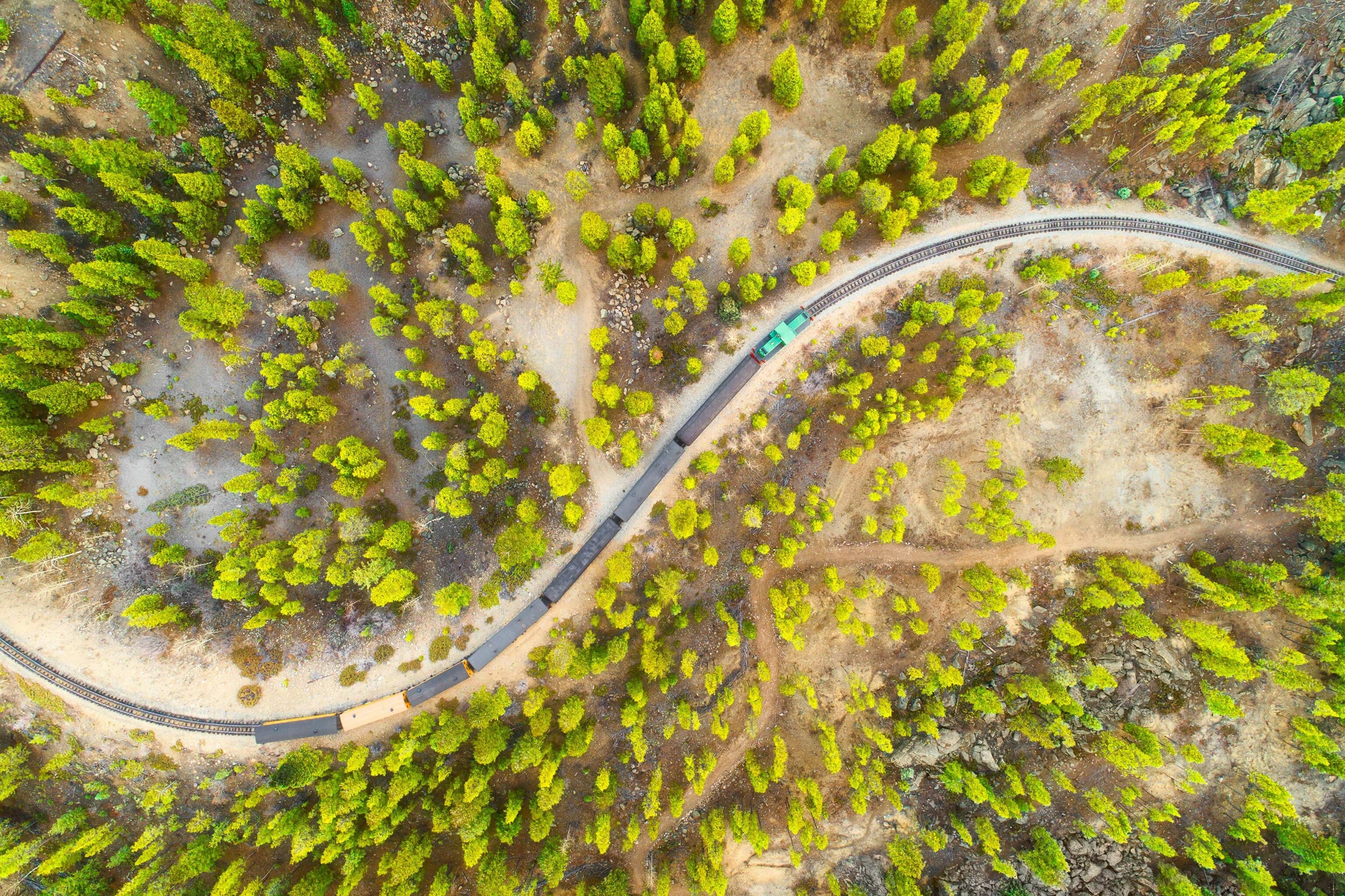a train seen from above
