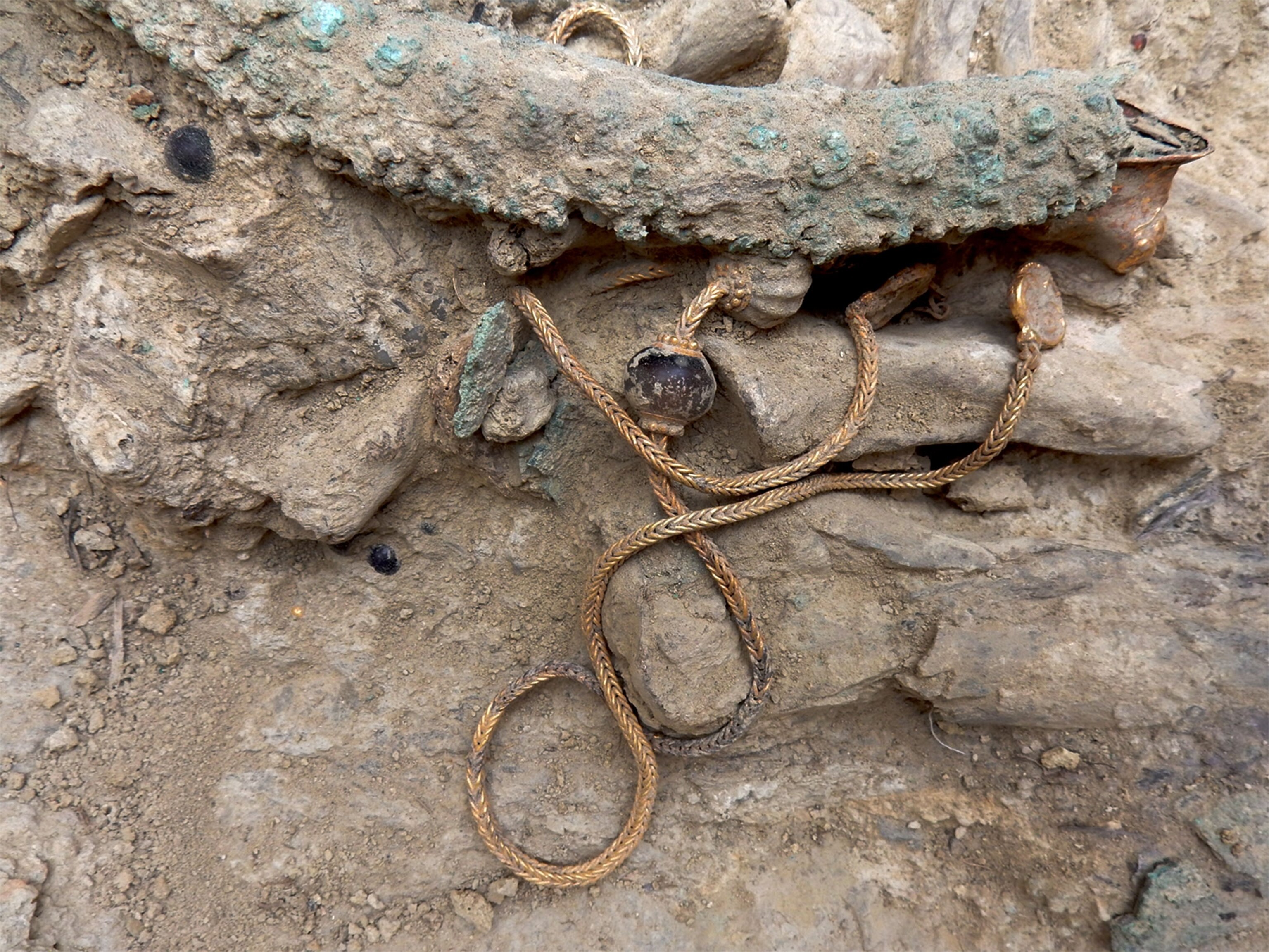 gold chain and sealstones