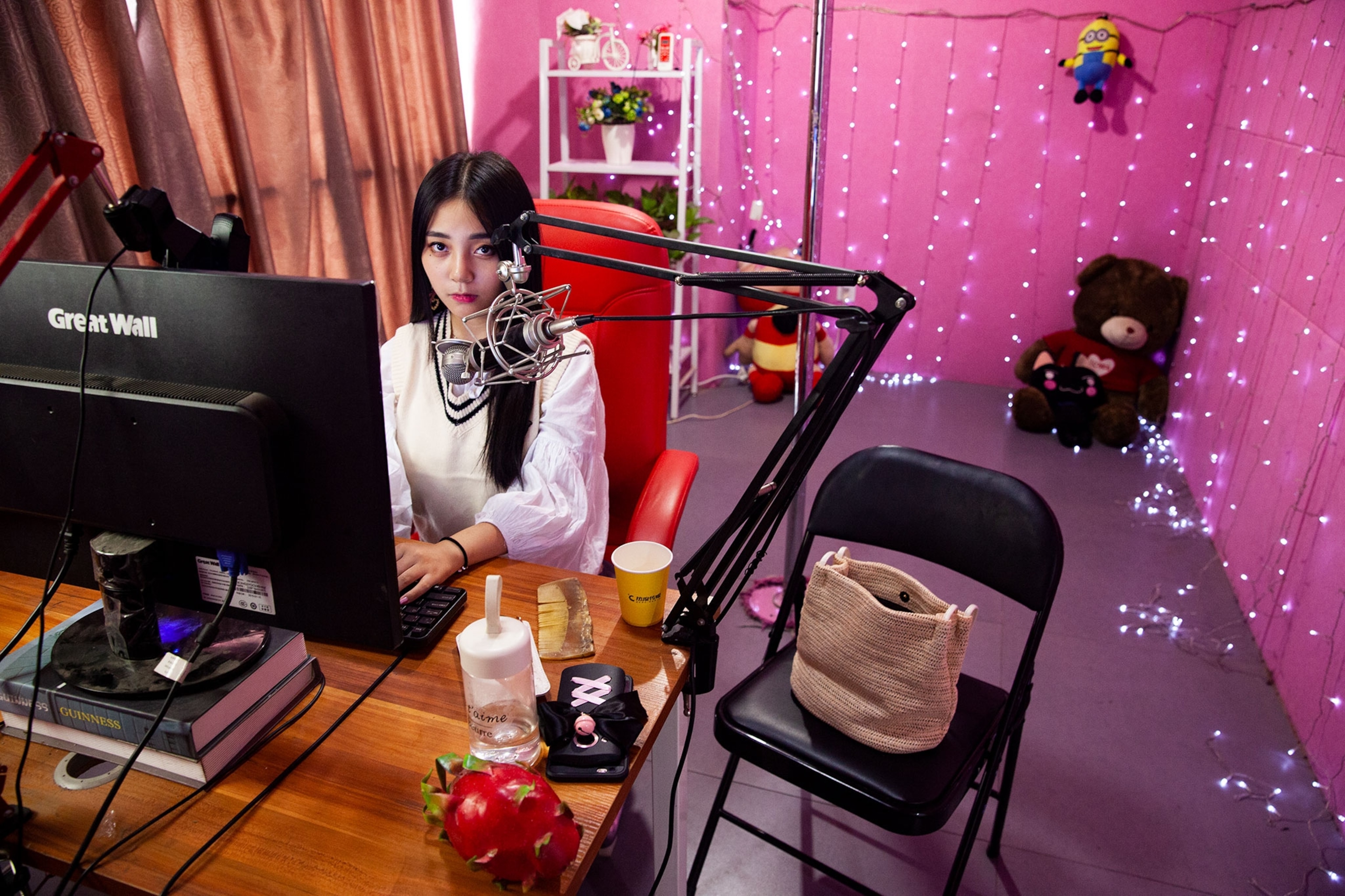 a person livestreaming in China