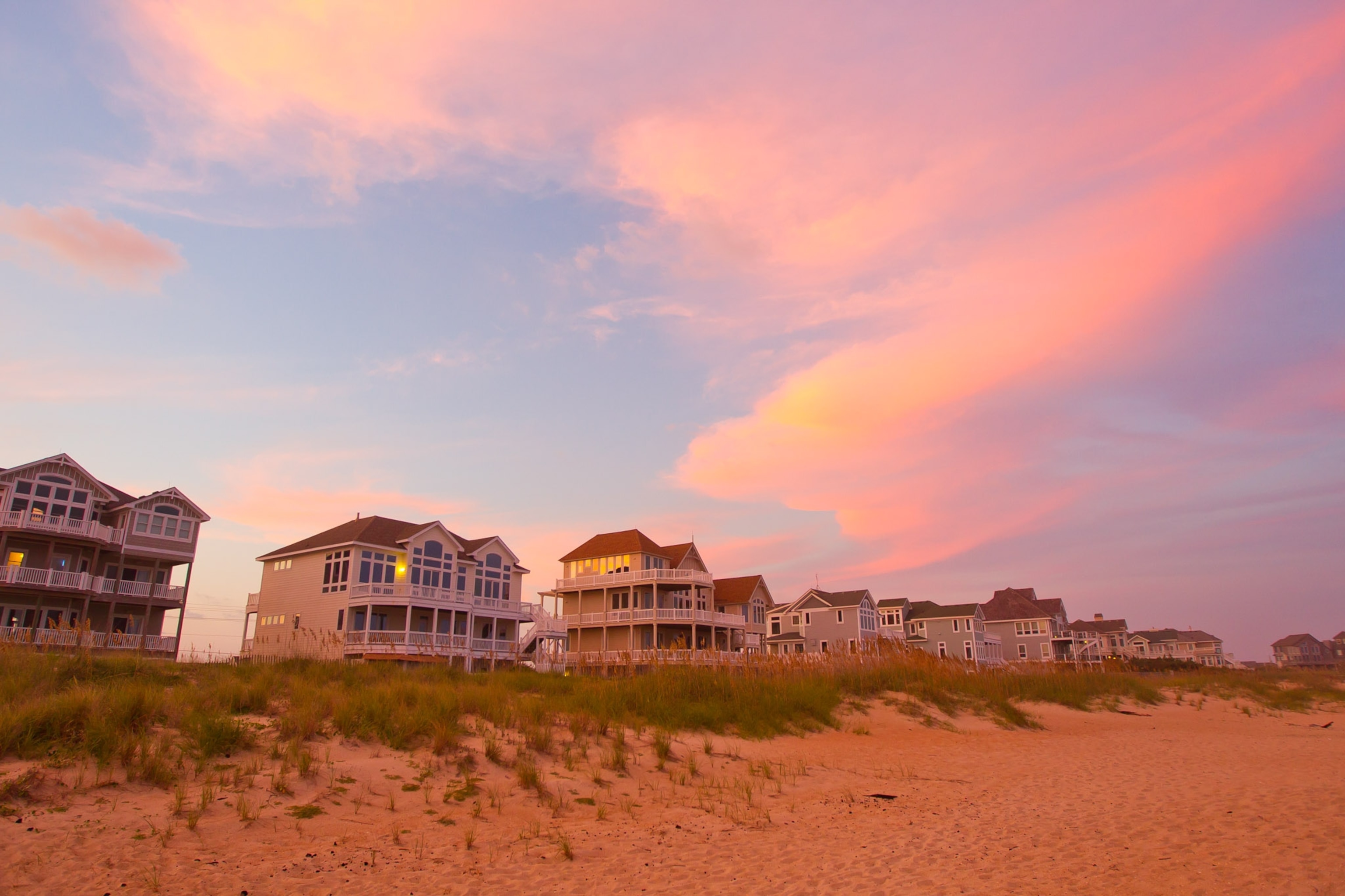 Beach views at sunset.