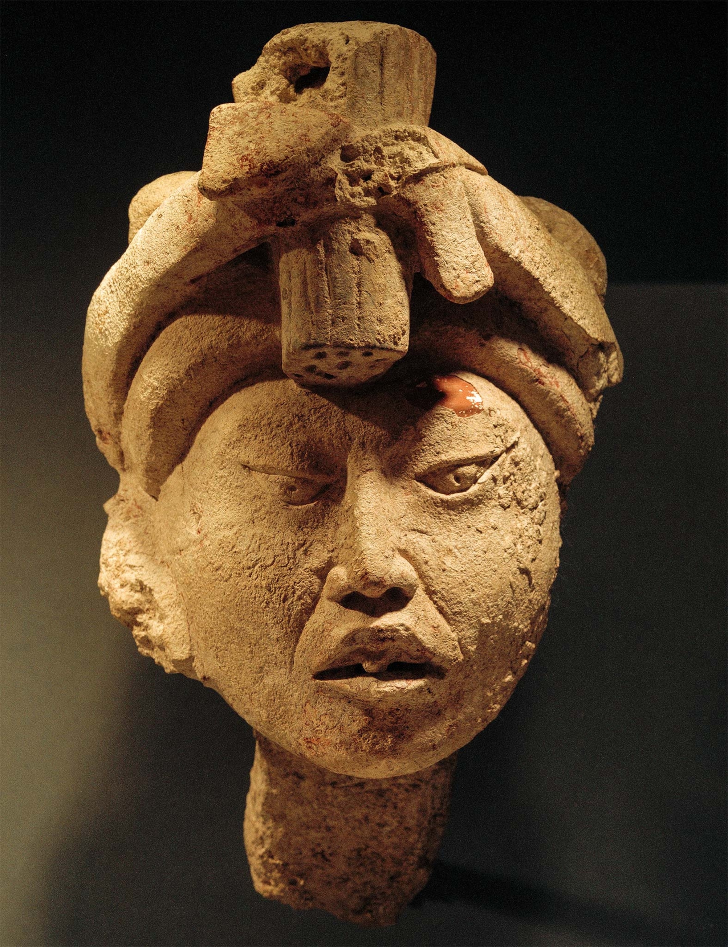 A bust of a Maya high dignitary from circa A.D. 600-900