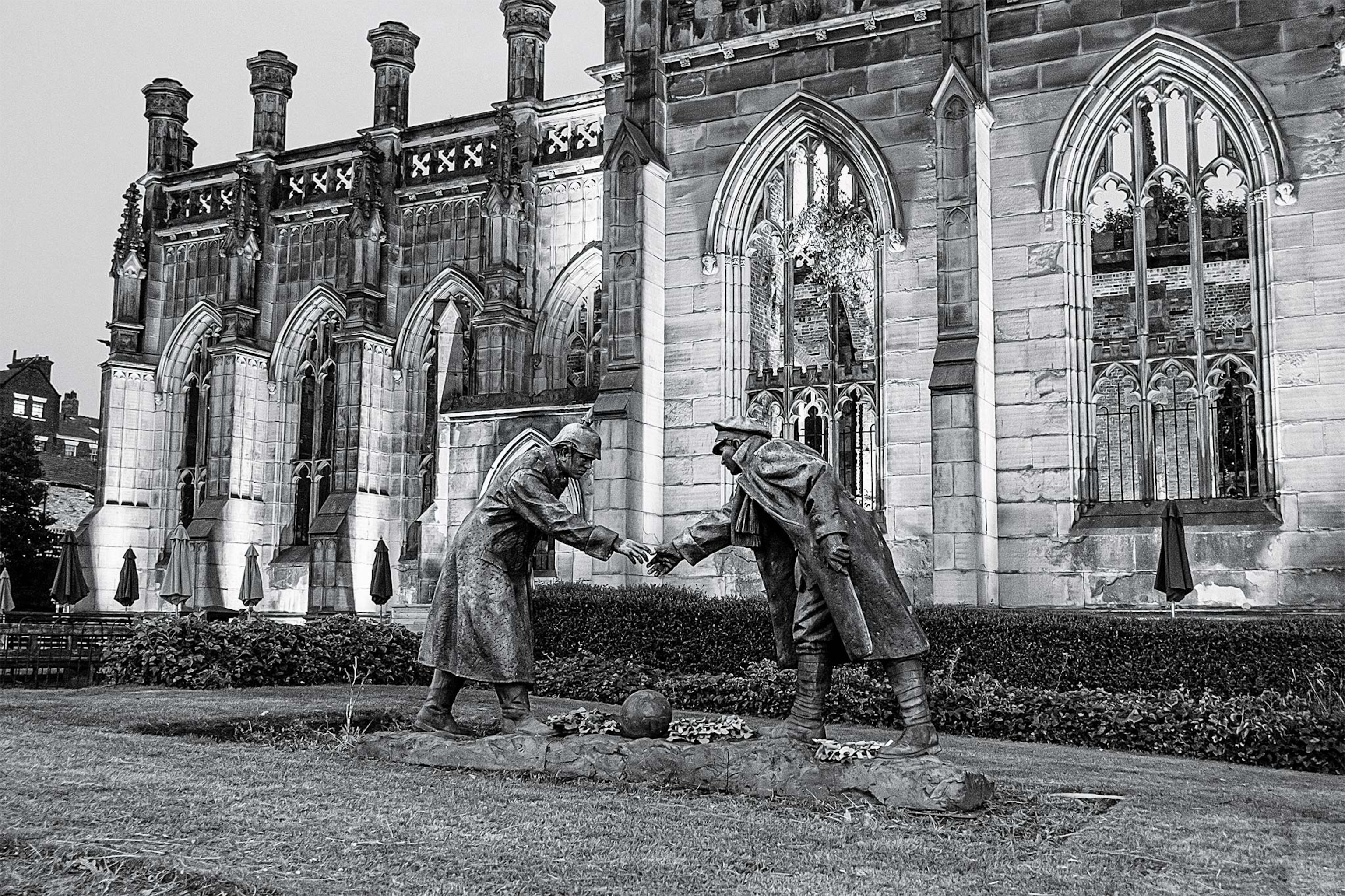 In Liverpool, England, the sculpture “All Together Now” was unveiled