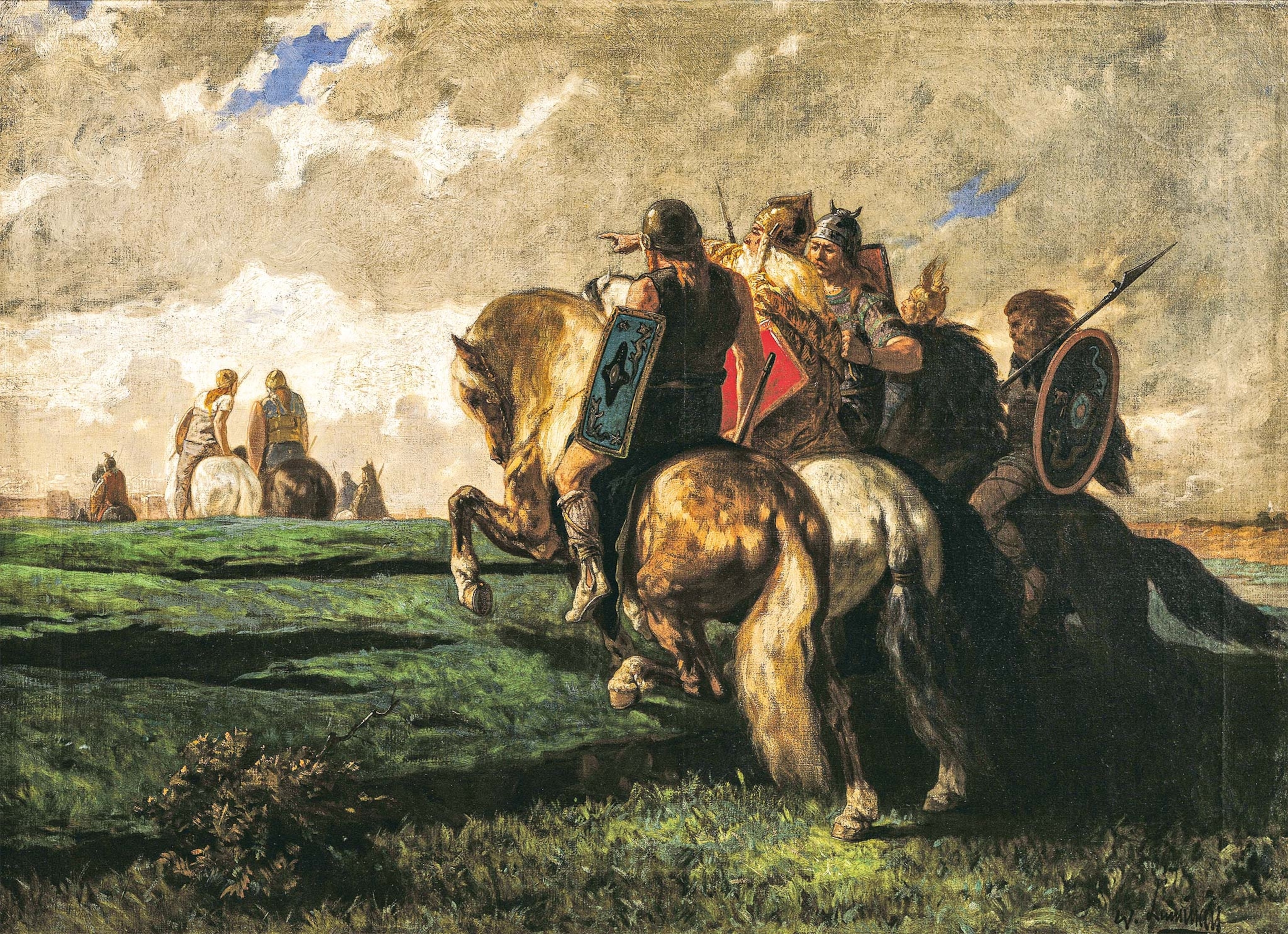 The 19th-century painter Évariste Vital Luminais often depicted ancient Gallic people in his works, such as “Gaulsin Sight of Rome” seen here.