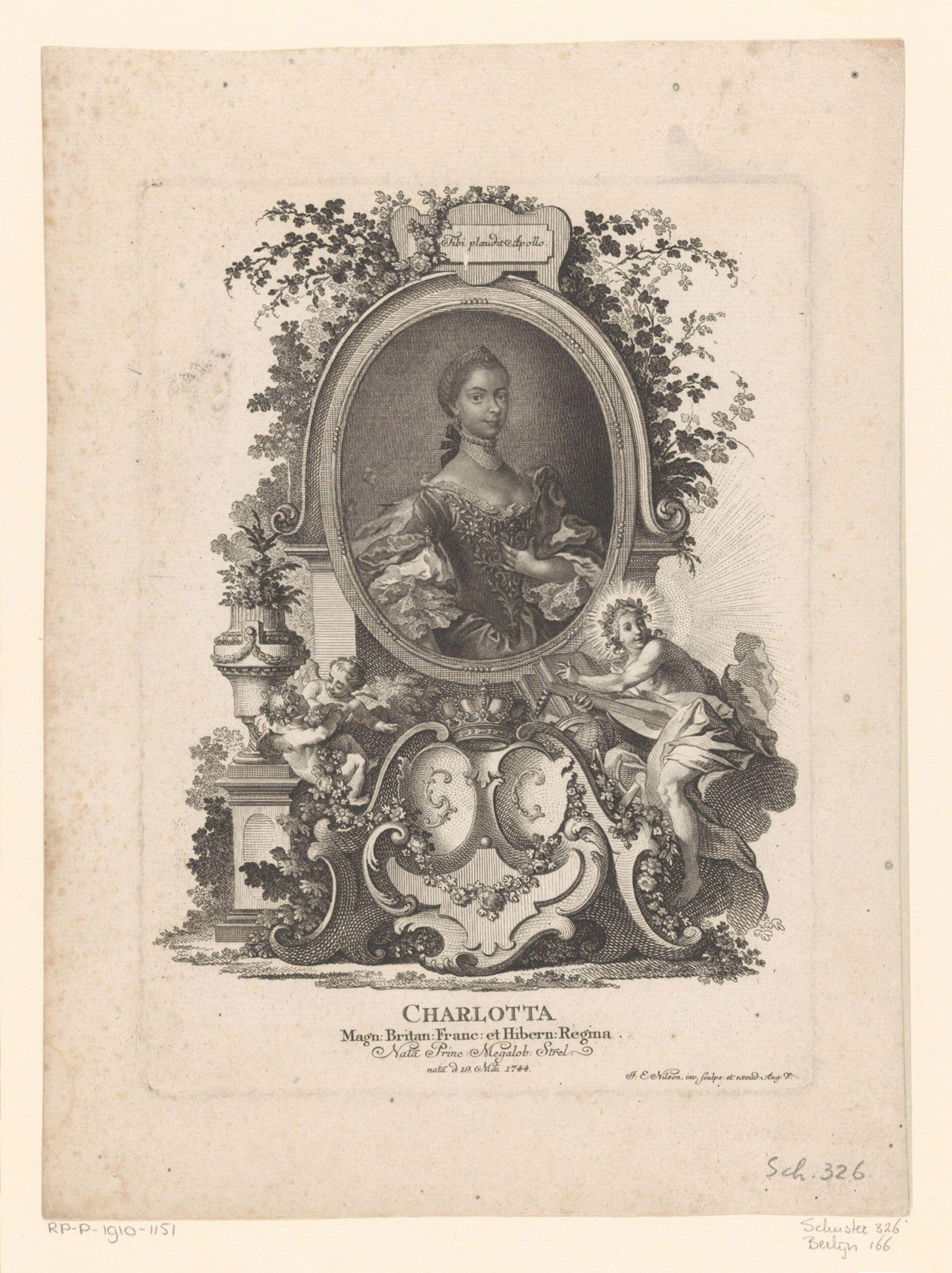 Black and white portrait of Queen Charloette.