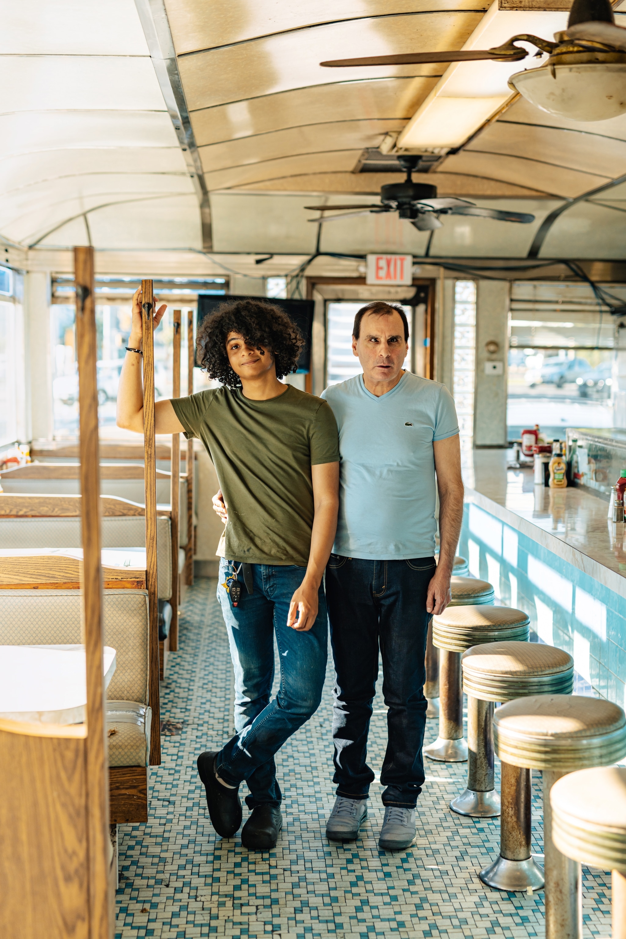 two men in diner