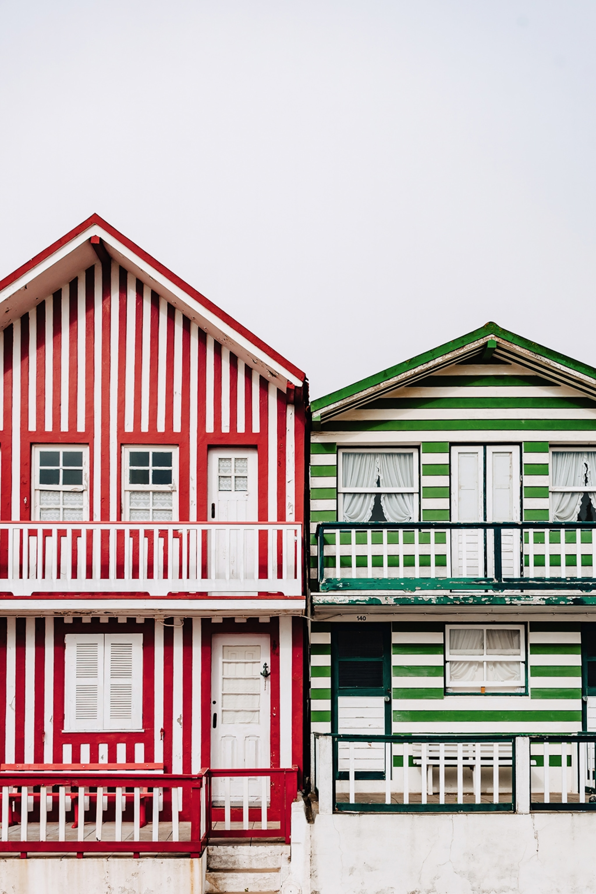 Houses painted in coulourful stripes