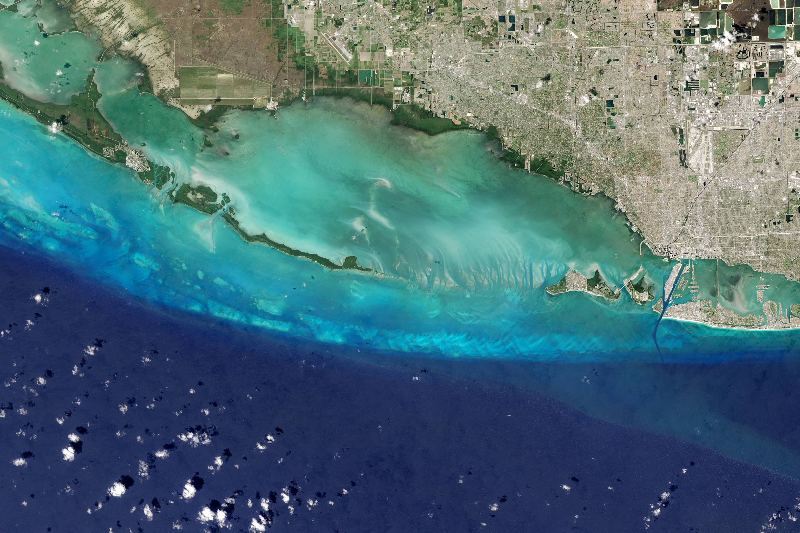 Biscayne National Park taken from a satellite