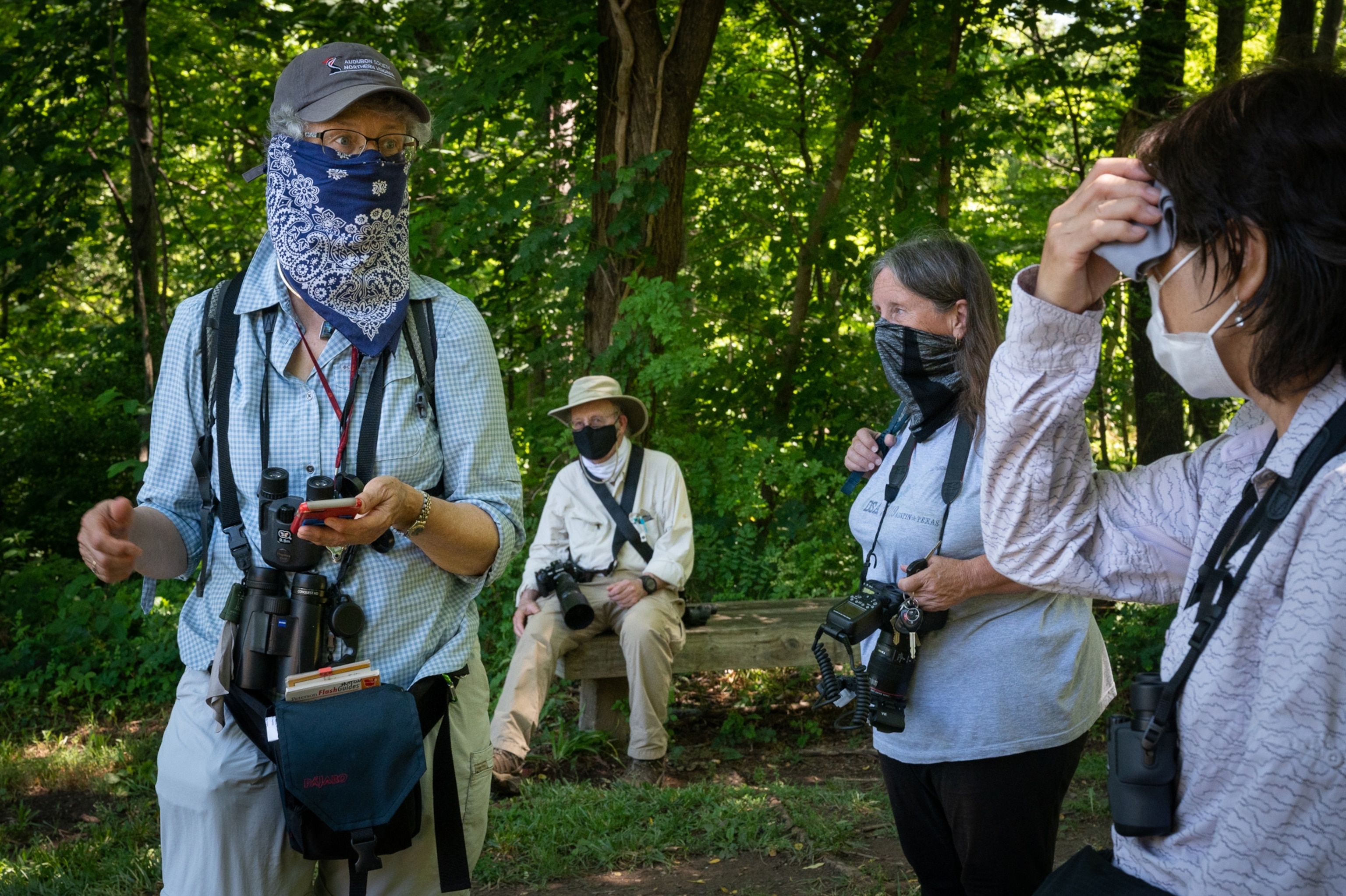 a group of citizen scientists in the field
