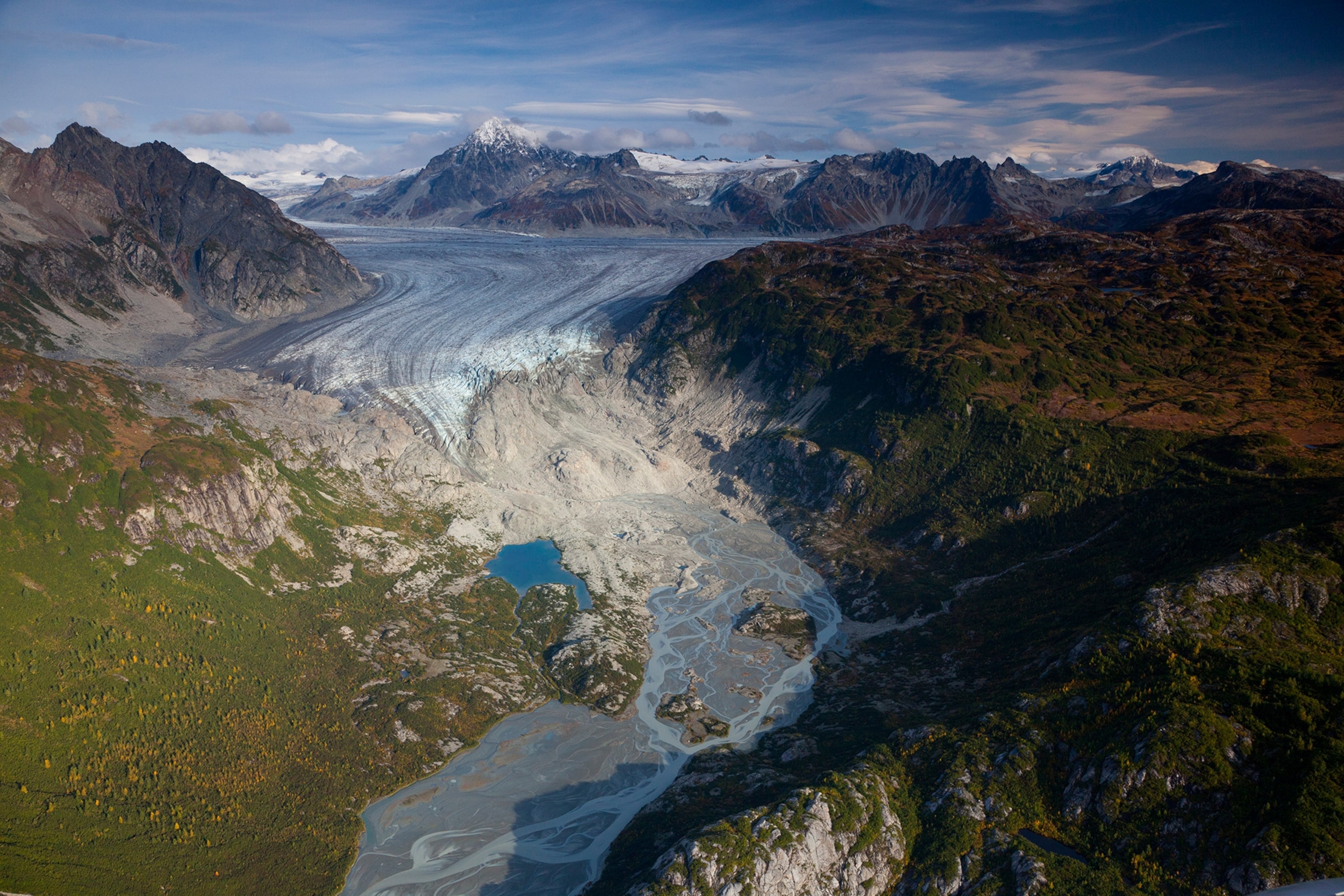 Glacier runoff of Drift River Lobe coming off of Double Glacier in Lake Clark National Park