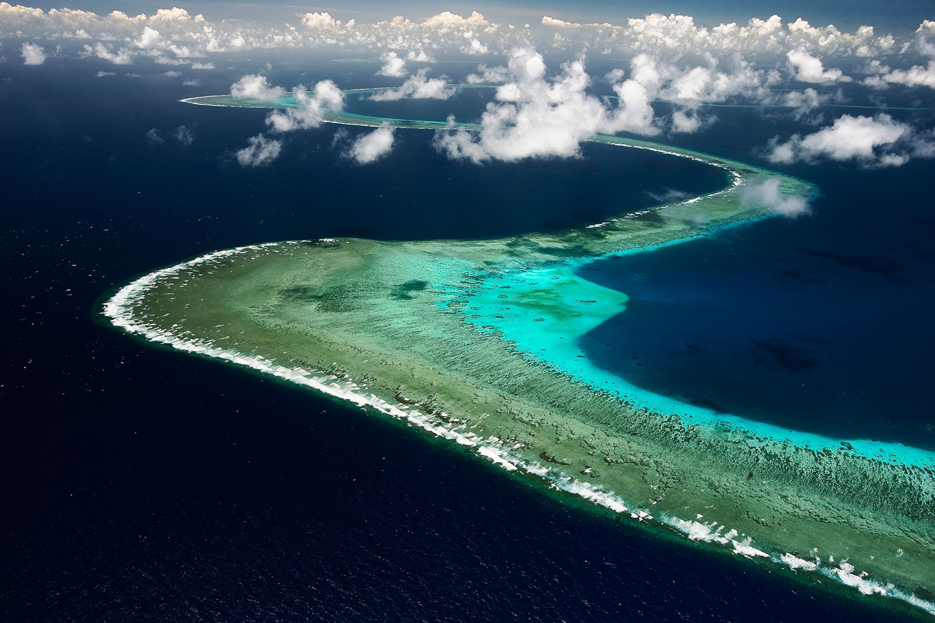 the Great Barrier Reef seen from above