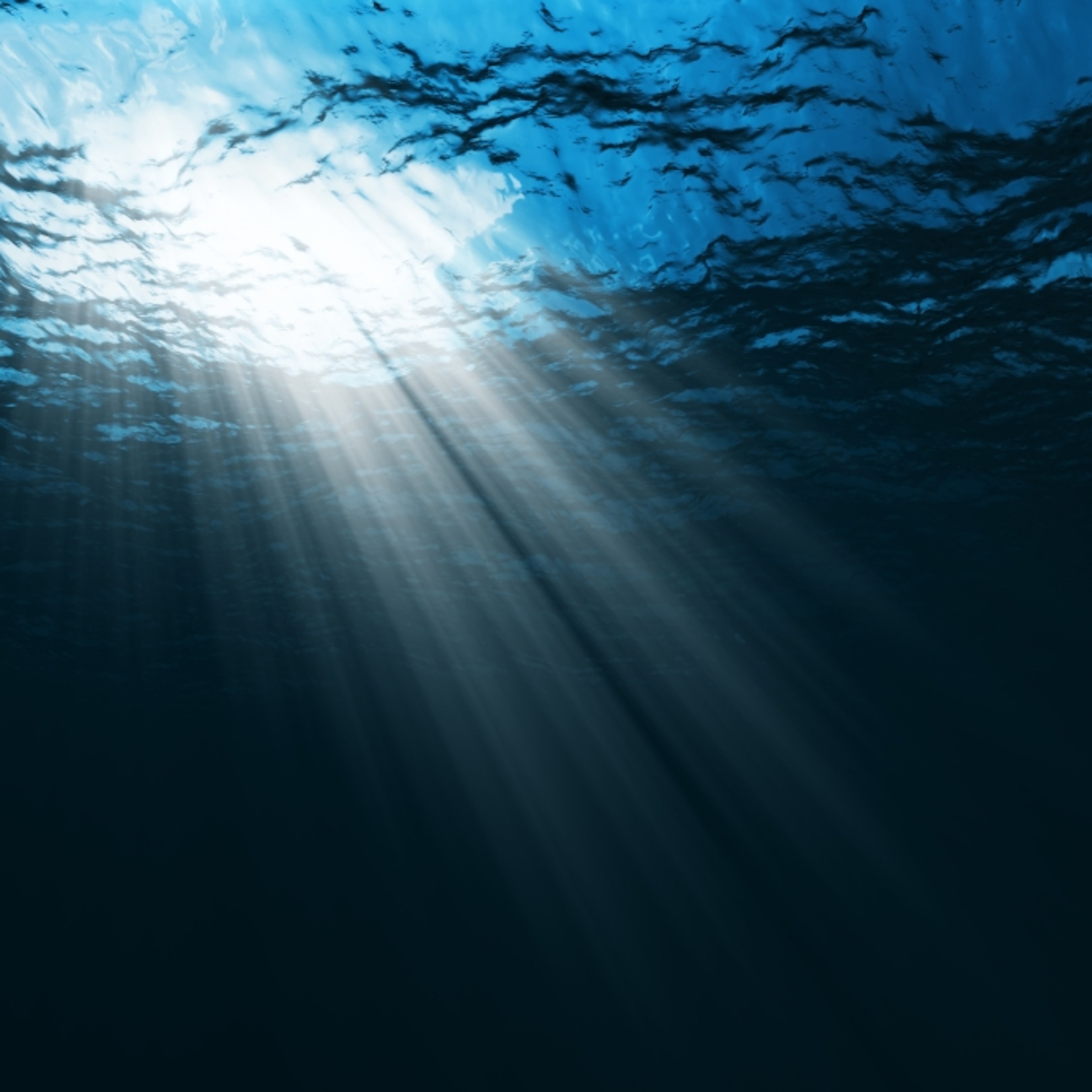 Sunlight streaming through water