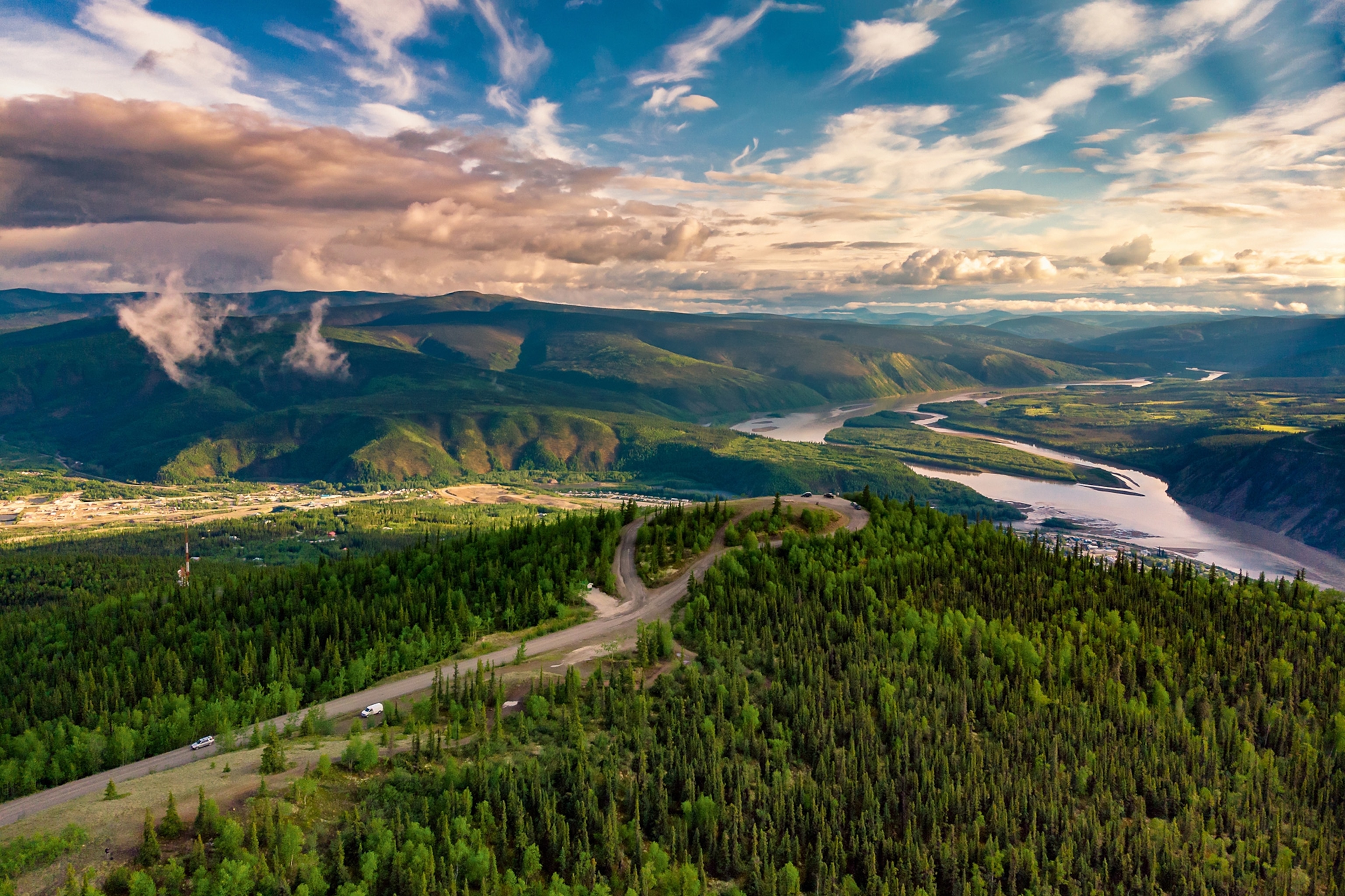 View of Dawson City's greenery and rivers