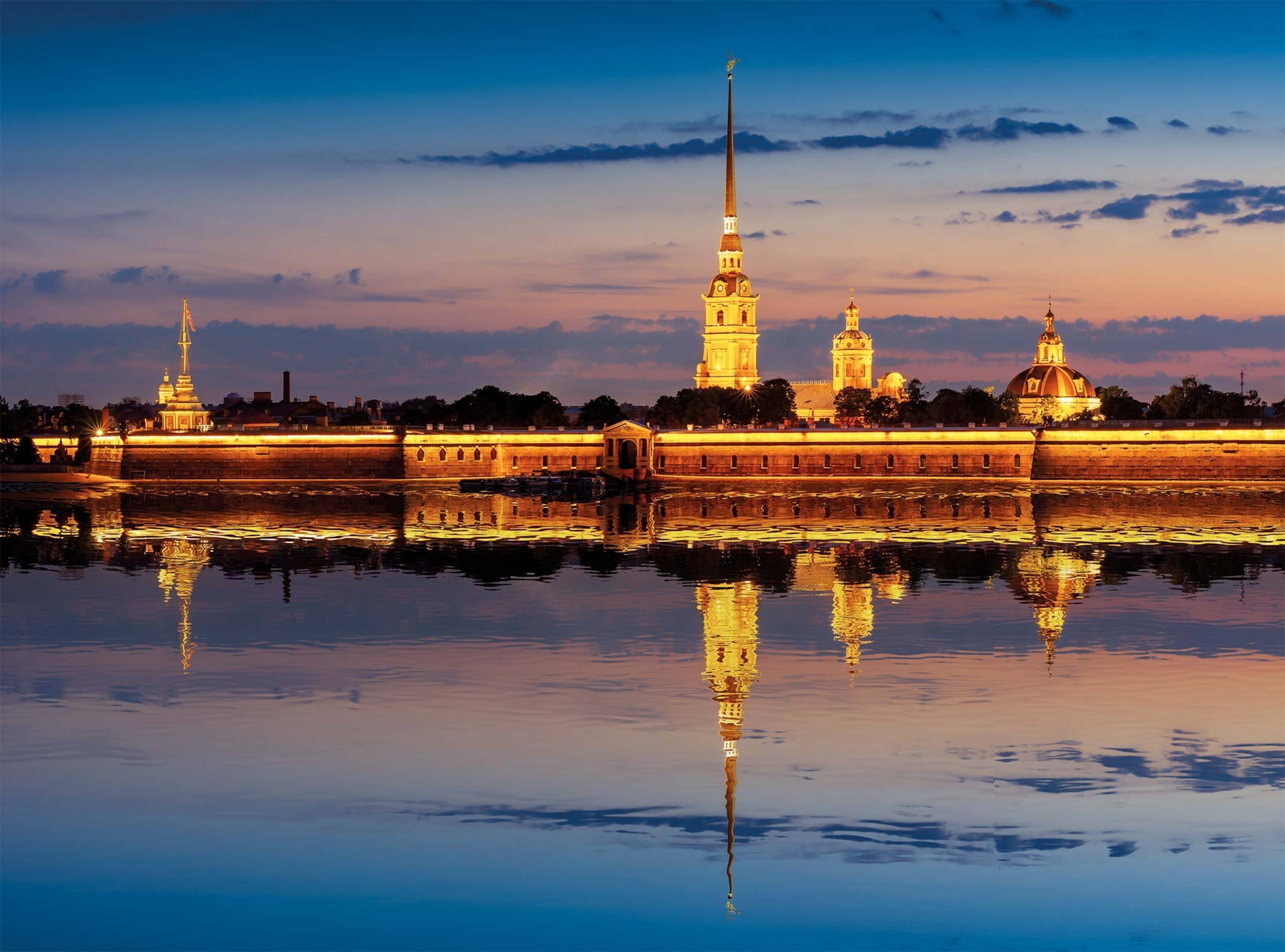 Built in the early 1700s, Saints Peter and Paul Cathedral stands along the Neva River in St. Petersburg. Inside are the resting places of most of Russia’s imperial leaders, including Peter the Great and Catherine the Great.