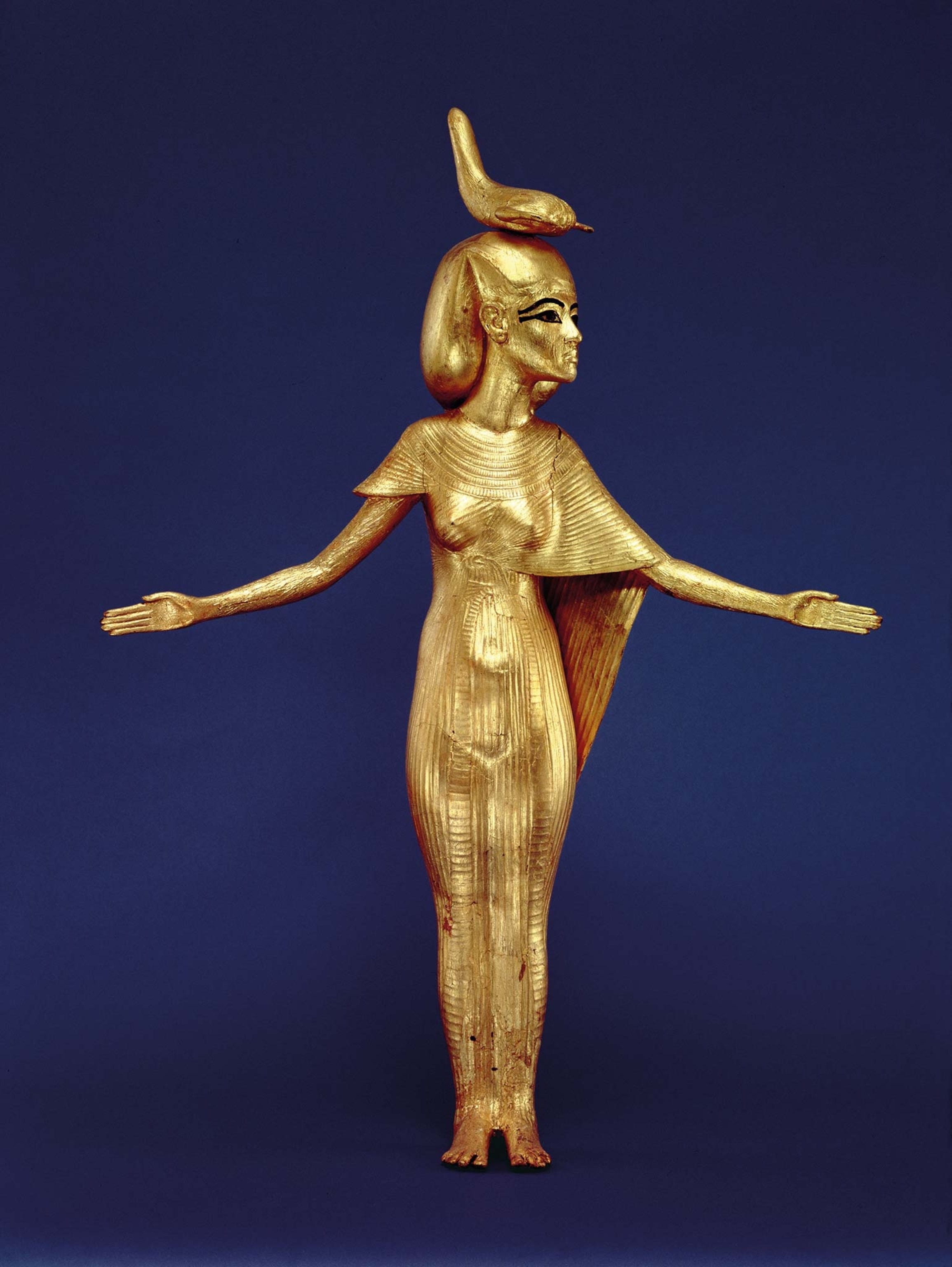 Skelet is one of the four protective goddesses guarding Tutankhamun's canopic shrine.