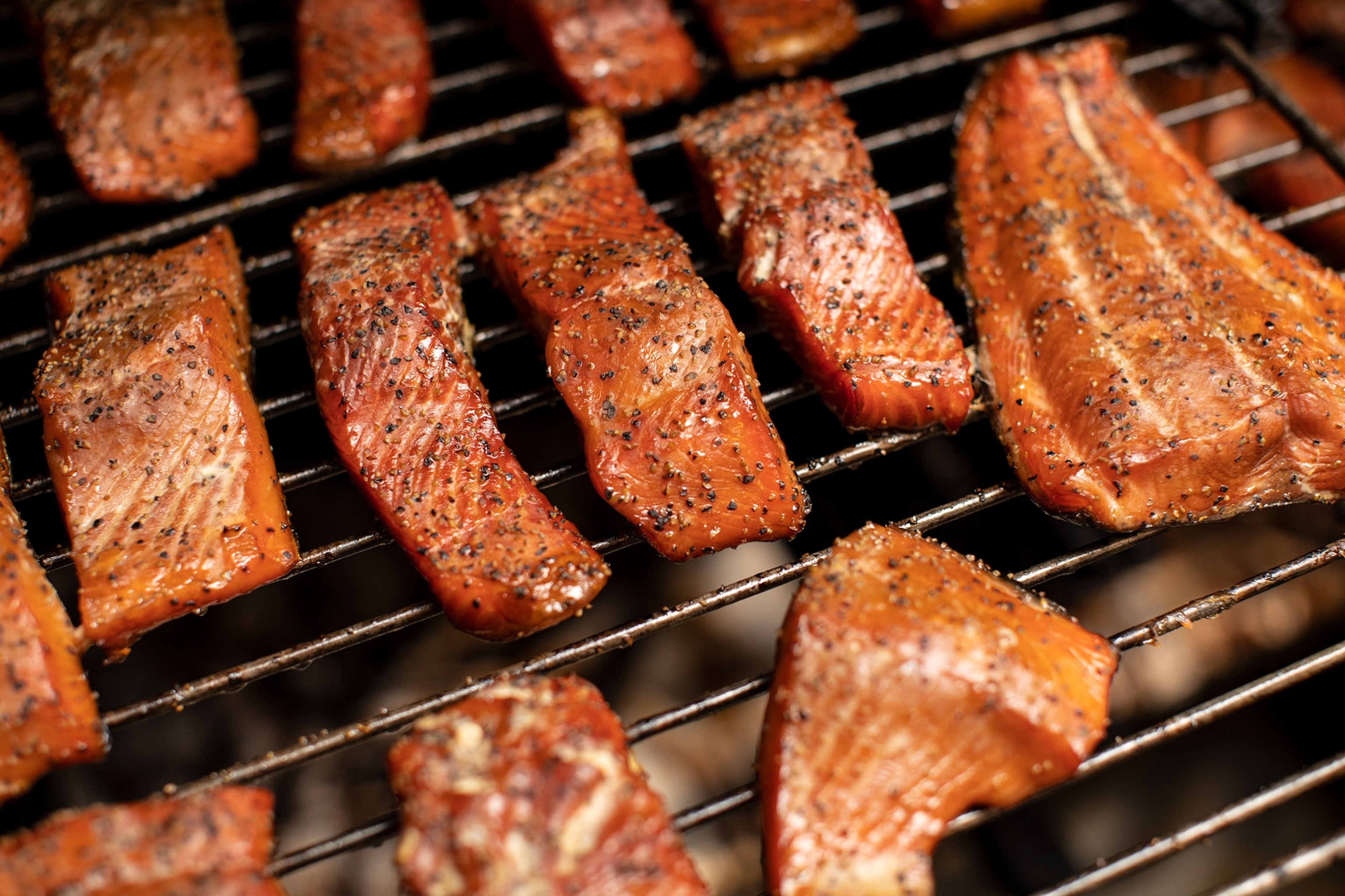 grilled salmon at the Brigham Fish Market in Cascade Locks, Oregon