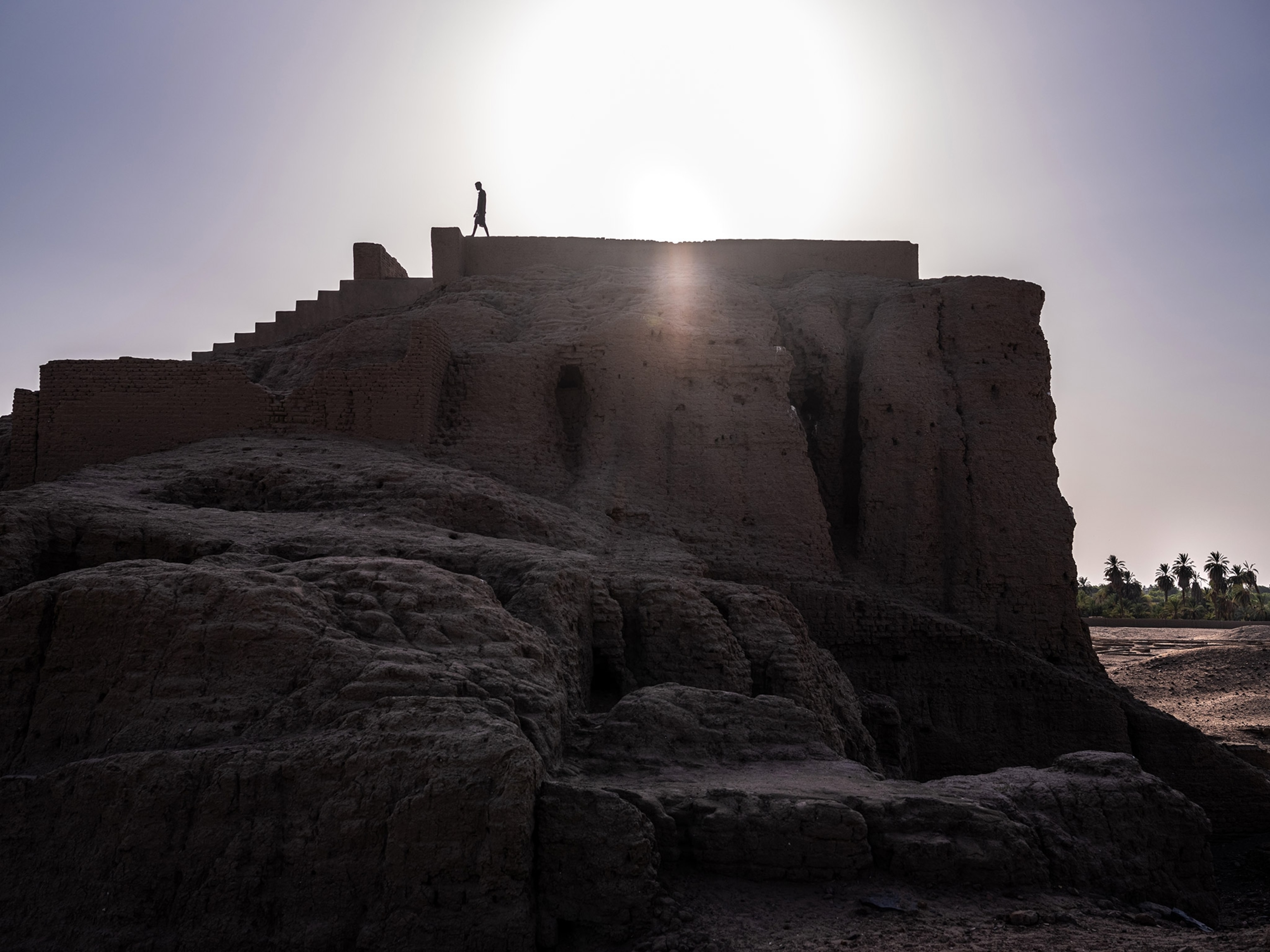 Lone visitor Nadeem Abduraziq Mohammed (19) at the ancient city of Kerma, Sudan
