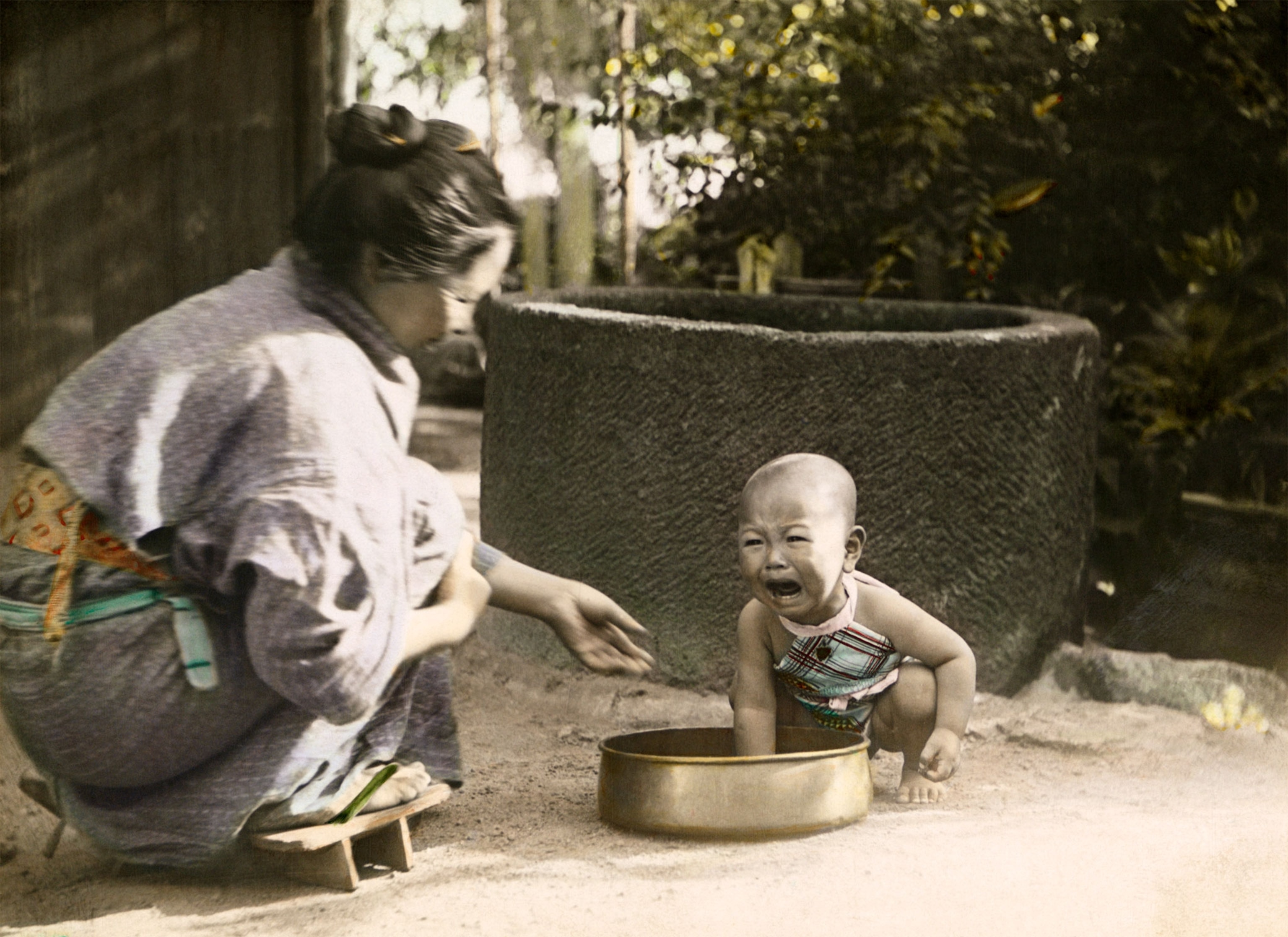 a woman and a child