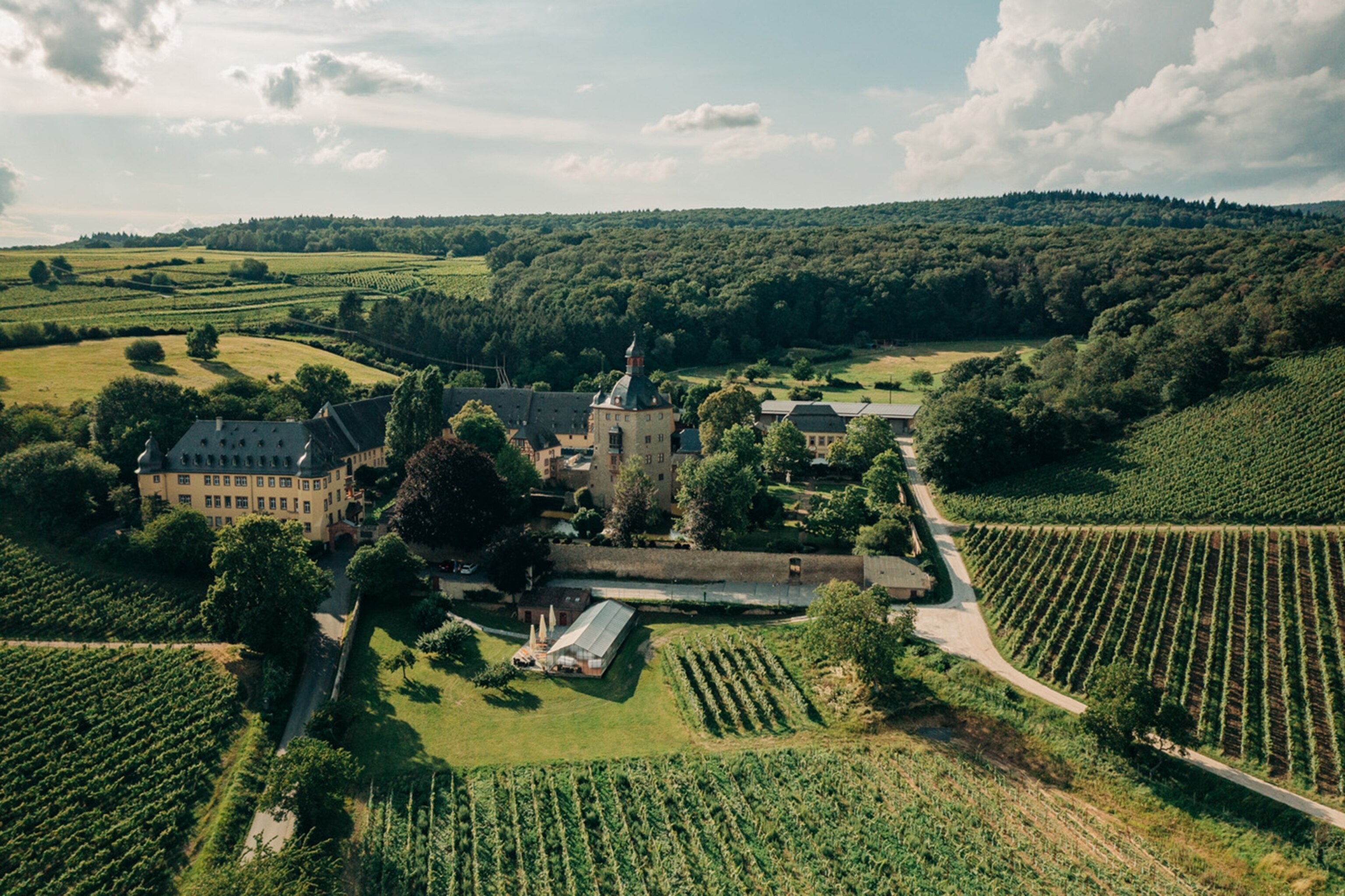 A wideshot of green landscape in Germany
