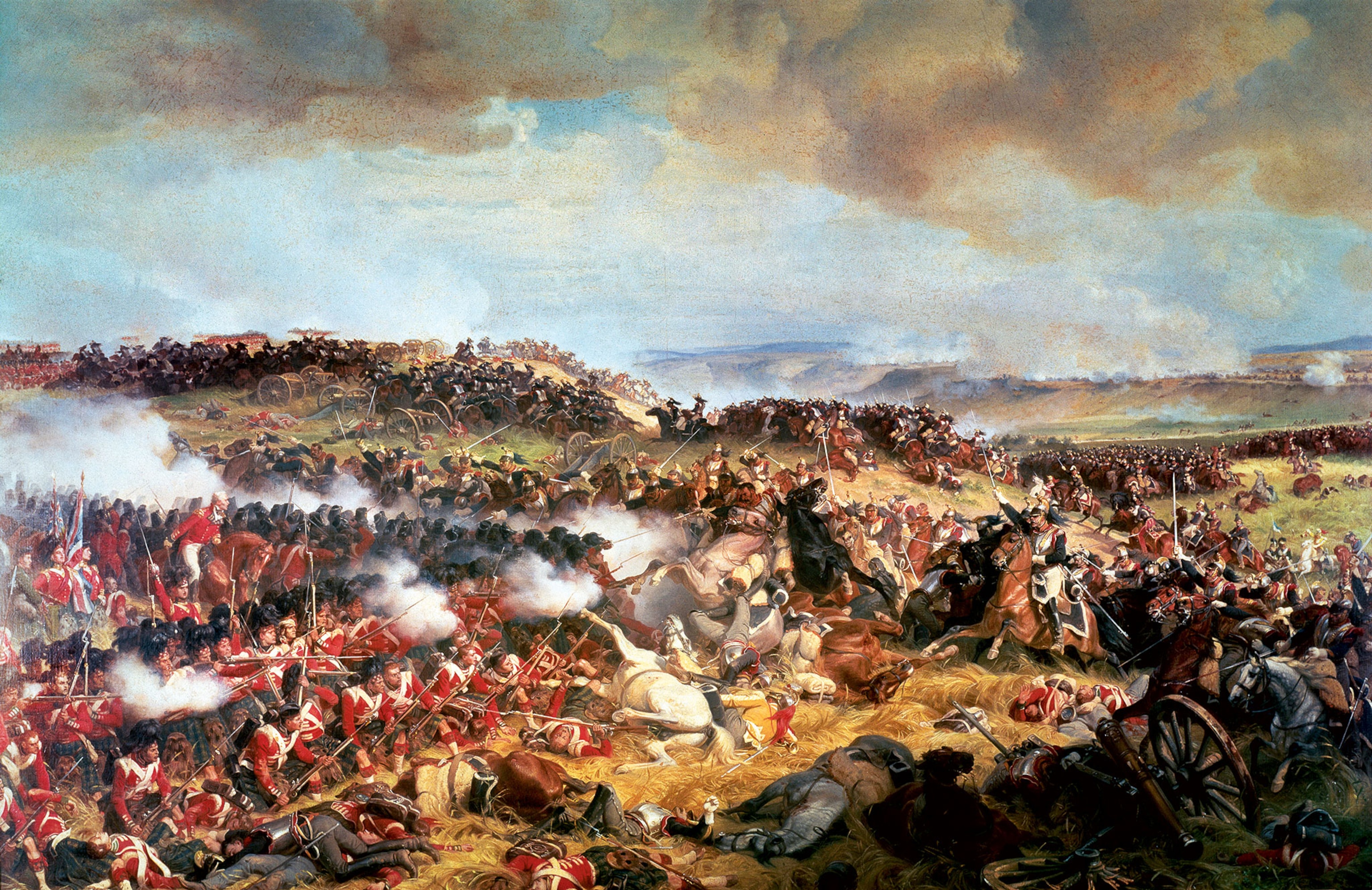 A painting of the French cavalry during the Battle of Waterloo