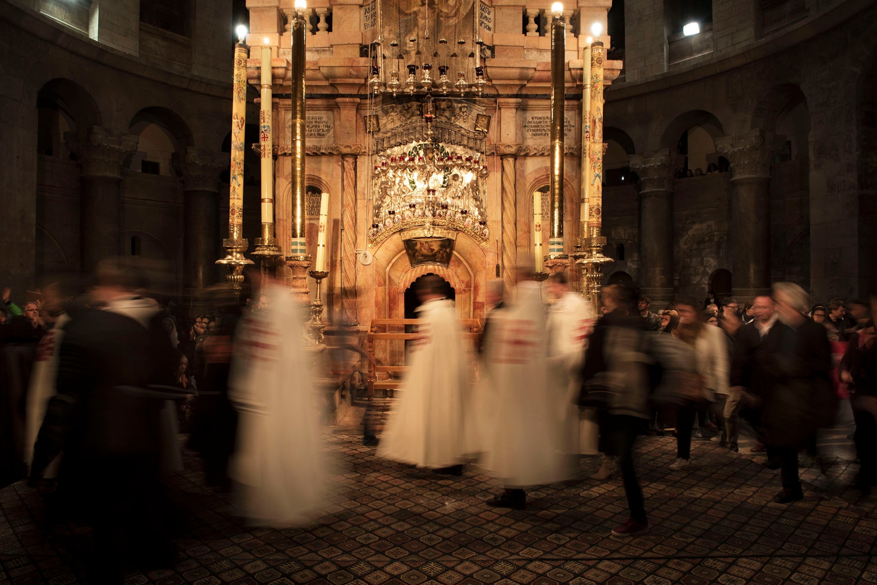 Holy Fire at Church of the Holy Sepulchre at Easter
