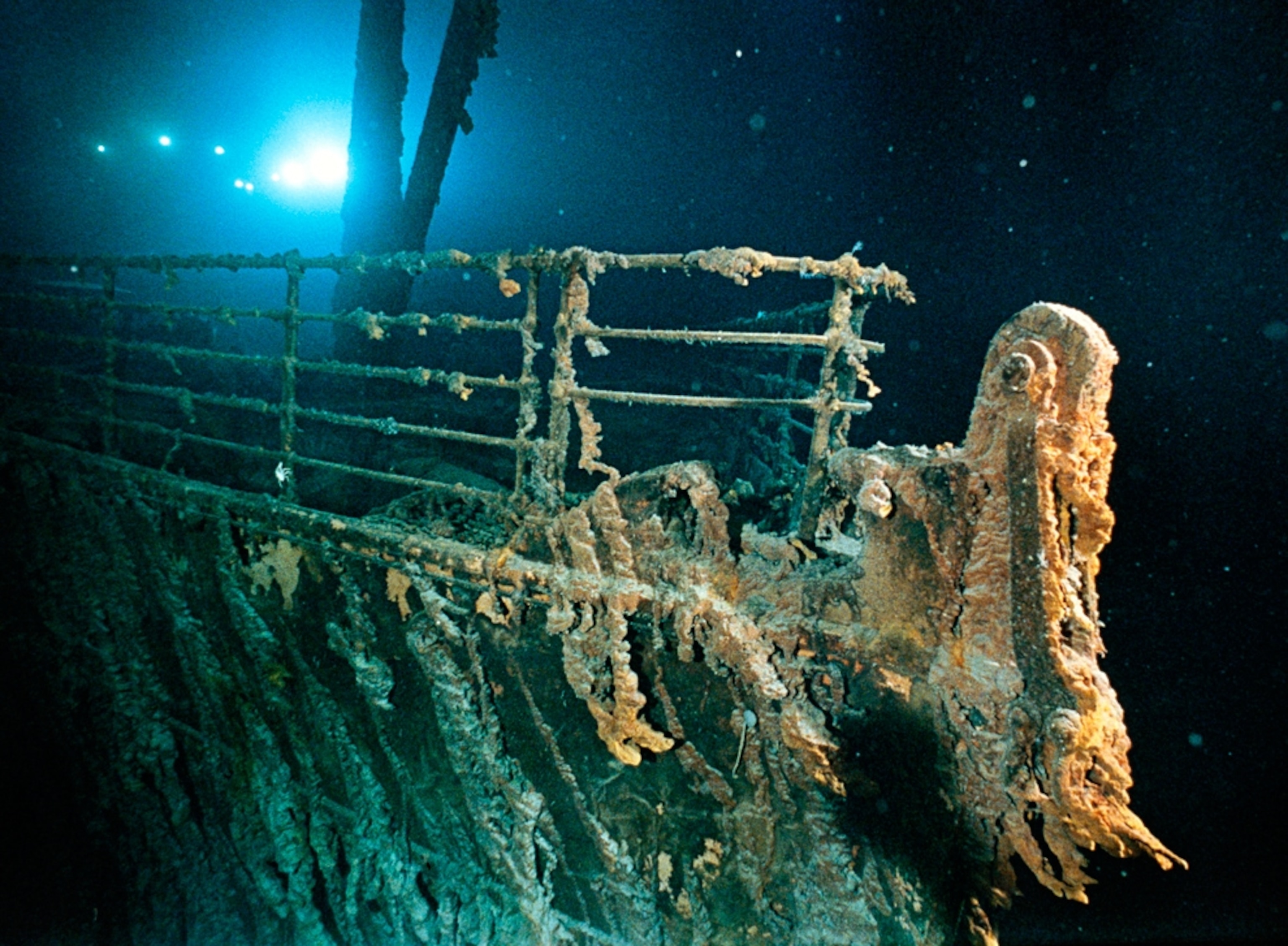 The bow railing of the Titanic.