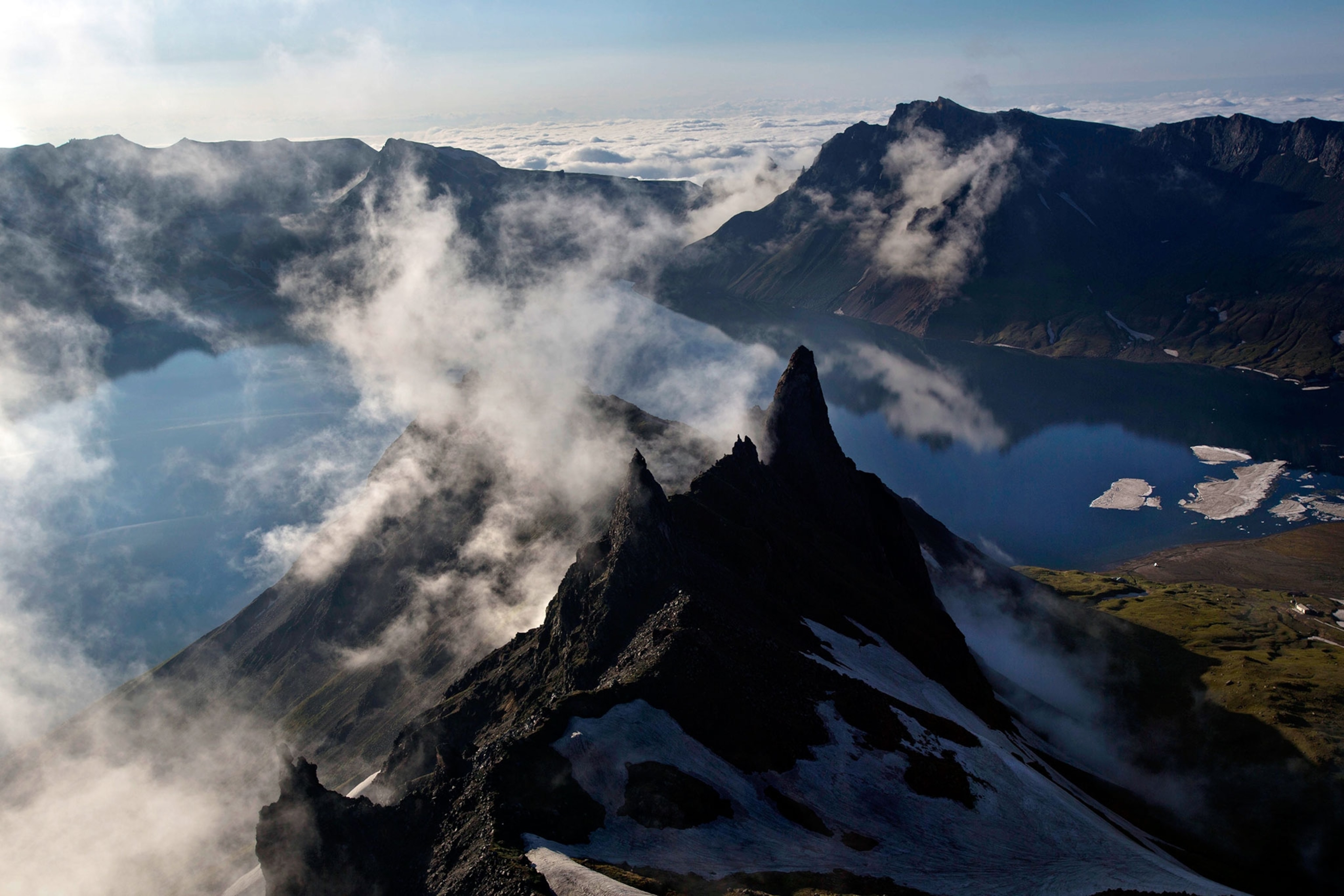 Mount Paektu volcano in North Korea