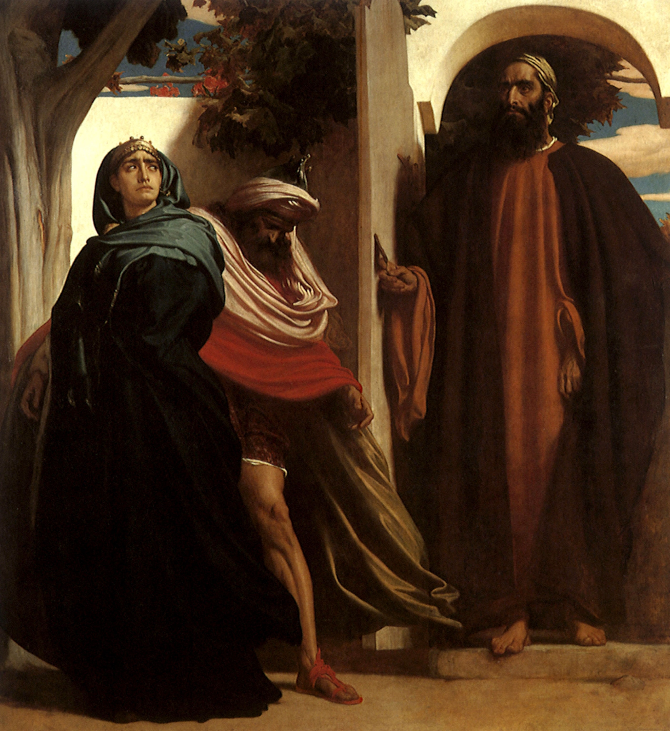Painting of Jezebel Ahab and Elijah