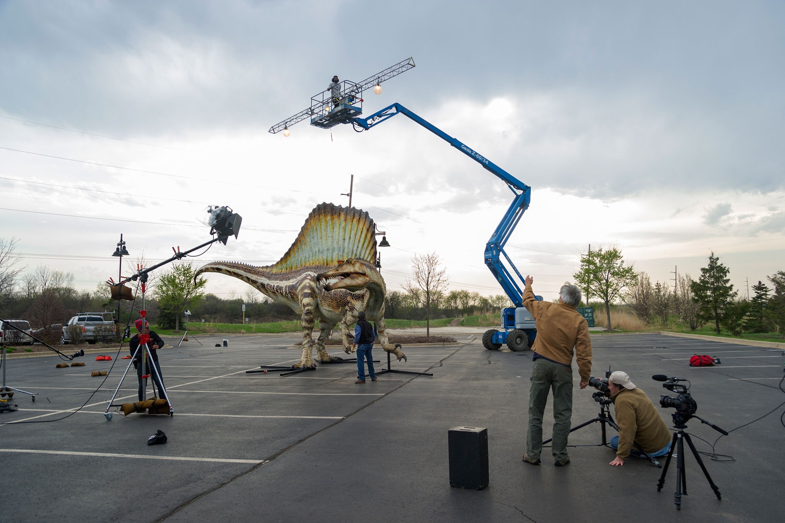 dinosaur being photographed