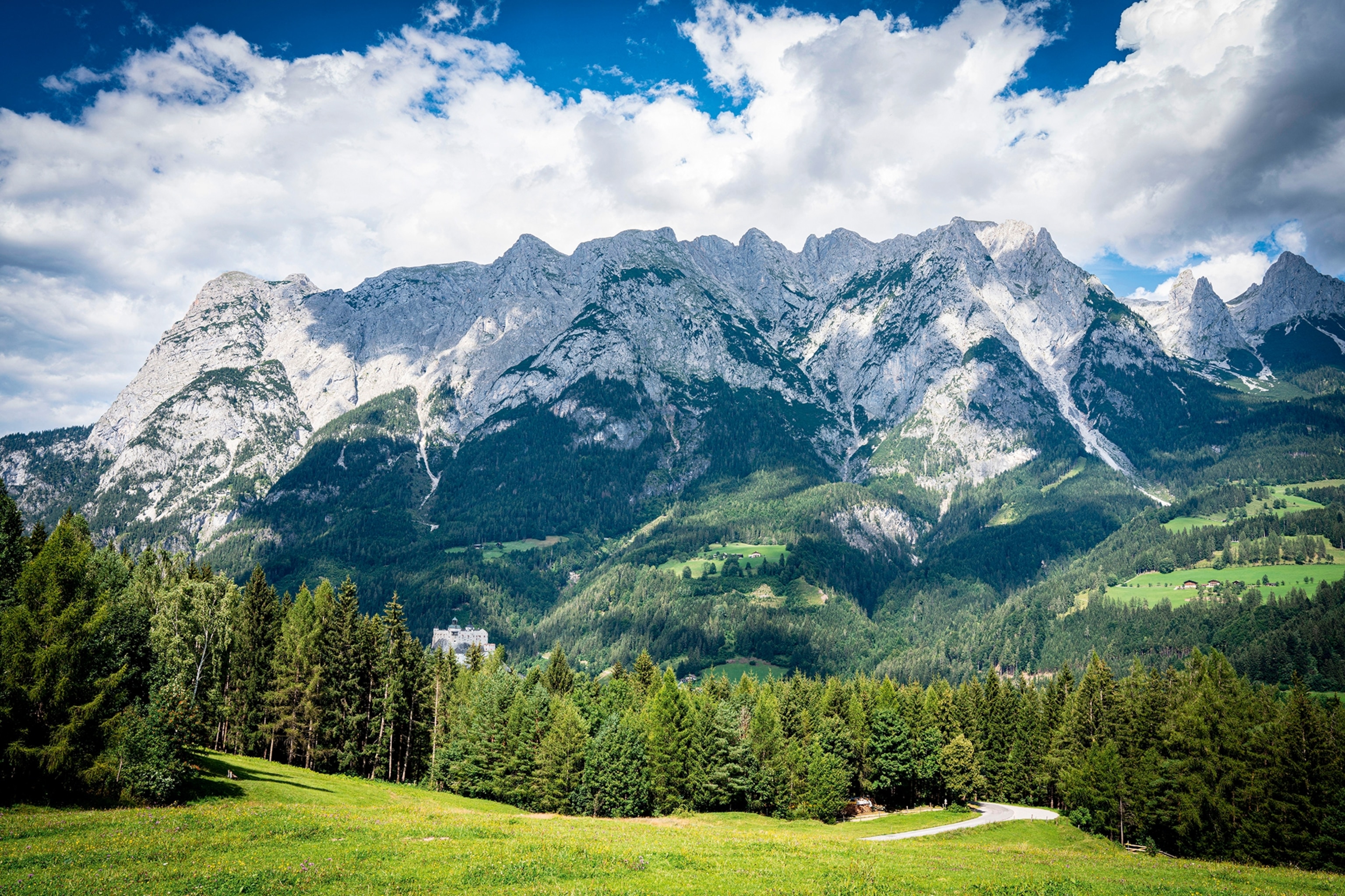 A meadow in Werfen where 1965 blockbuster The Sound of Music was filmed.