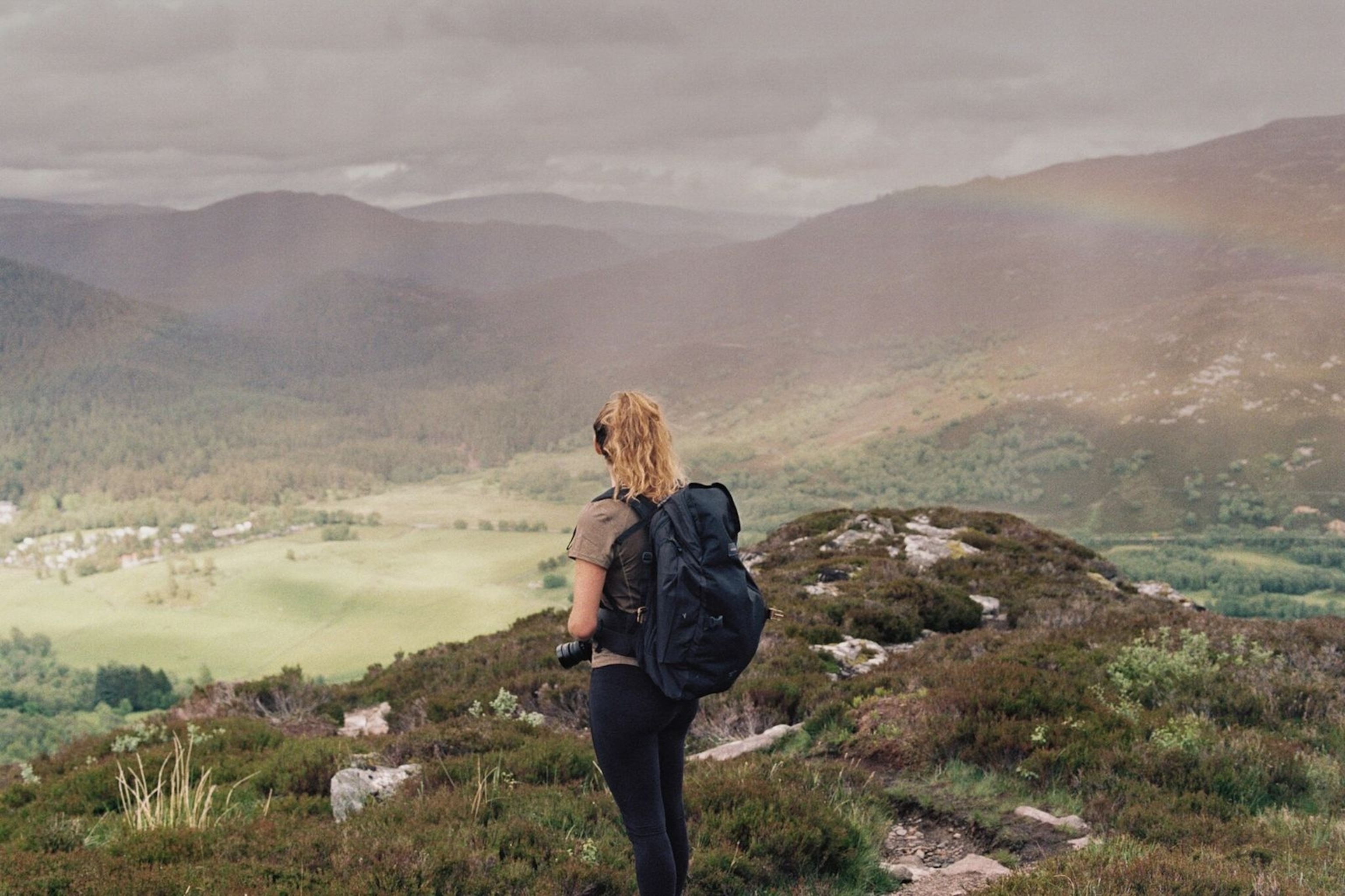 Taking in the view across Glen Dye private estate in the Highlands.