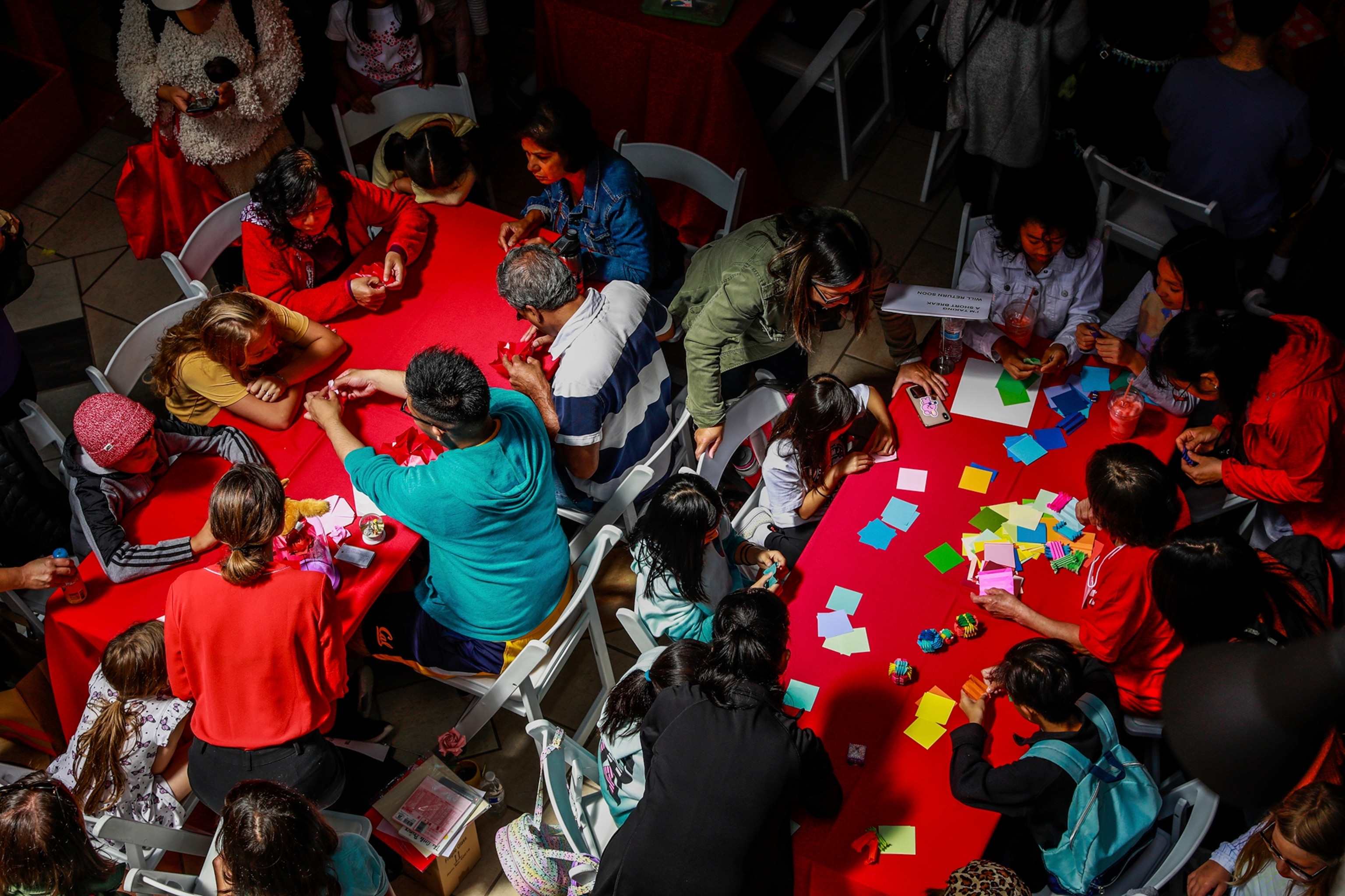 Dozens of people gathered to learn how to make origami at Origami Palooza in Japantown in San Francisco, California, on Sunday, Aug. 25, 2019.