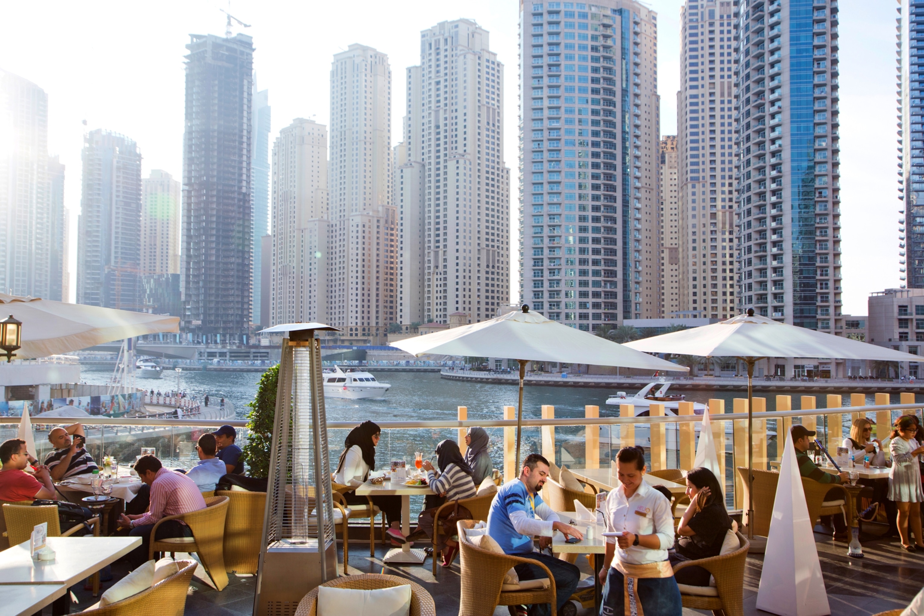 a marina restaurant in Dubai