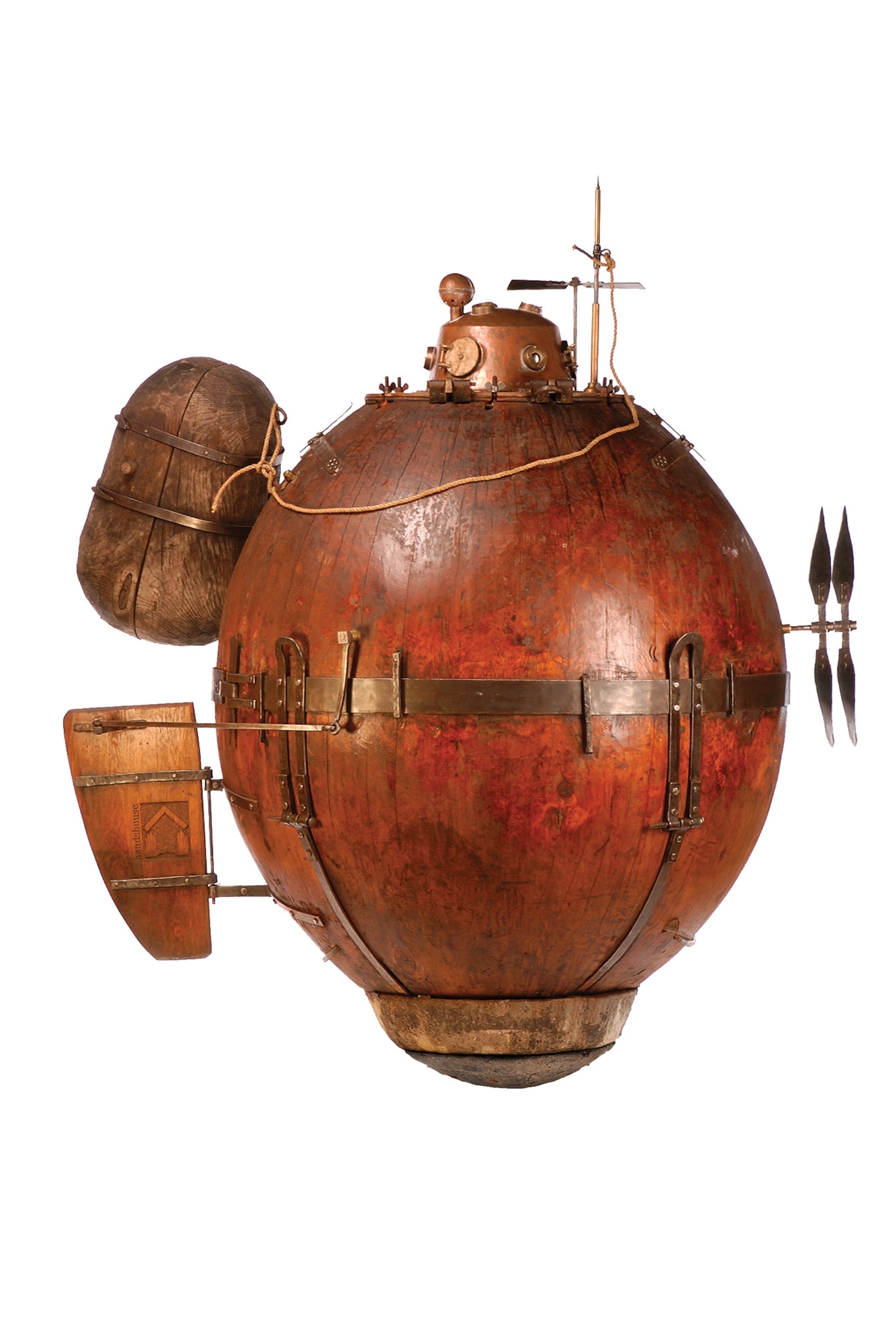 A wooden sphere.