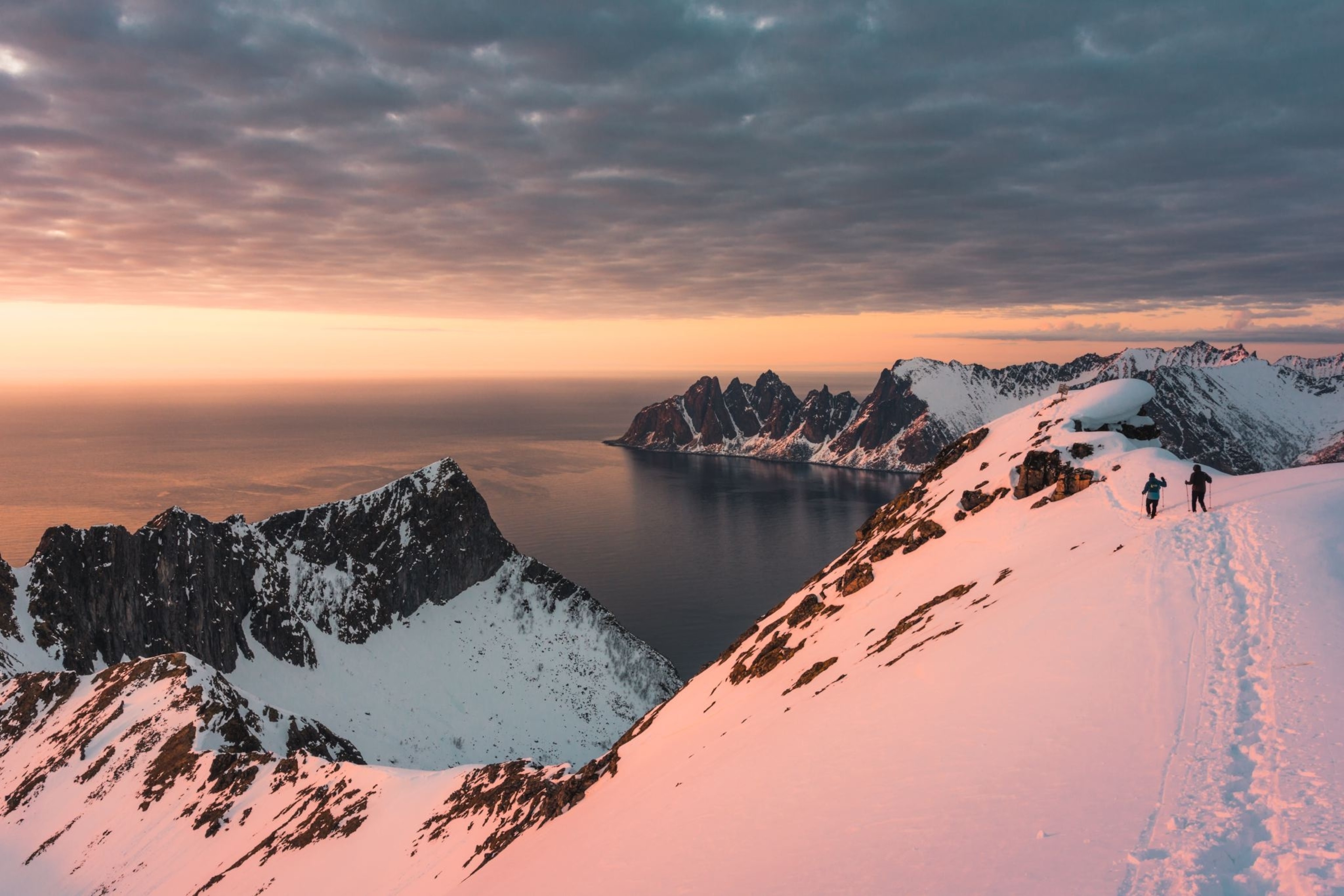 sunset on a mountain in northern Norway