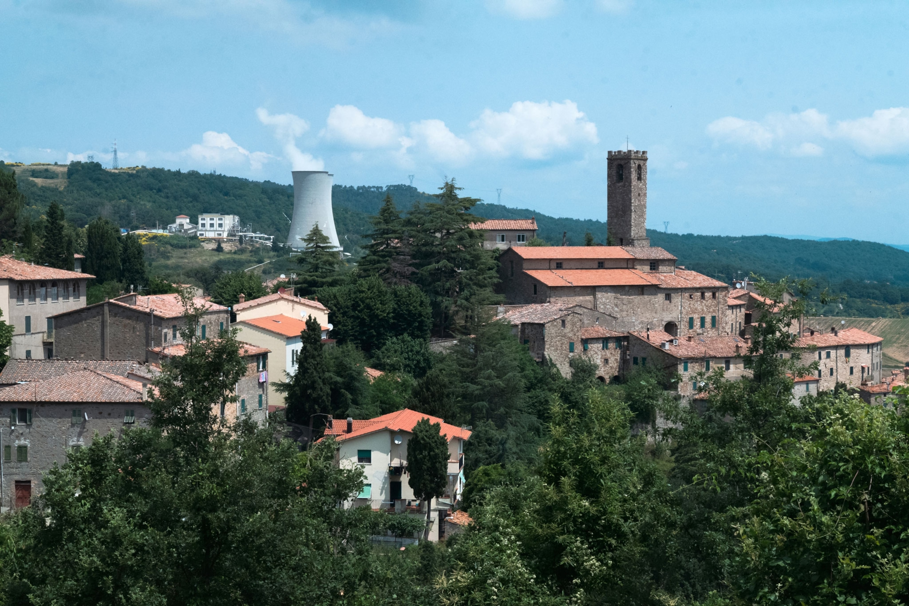 a cooling tower from Larderello geothermal