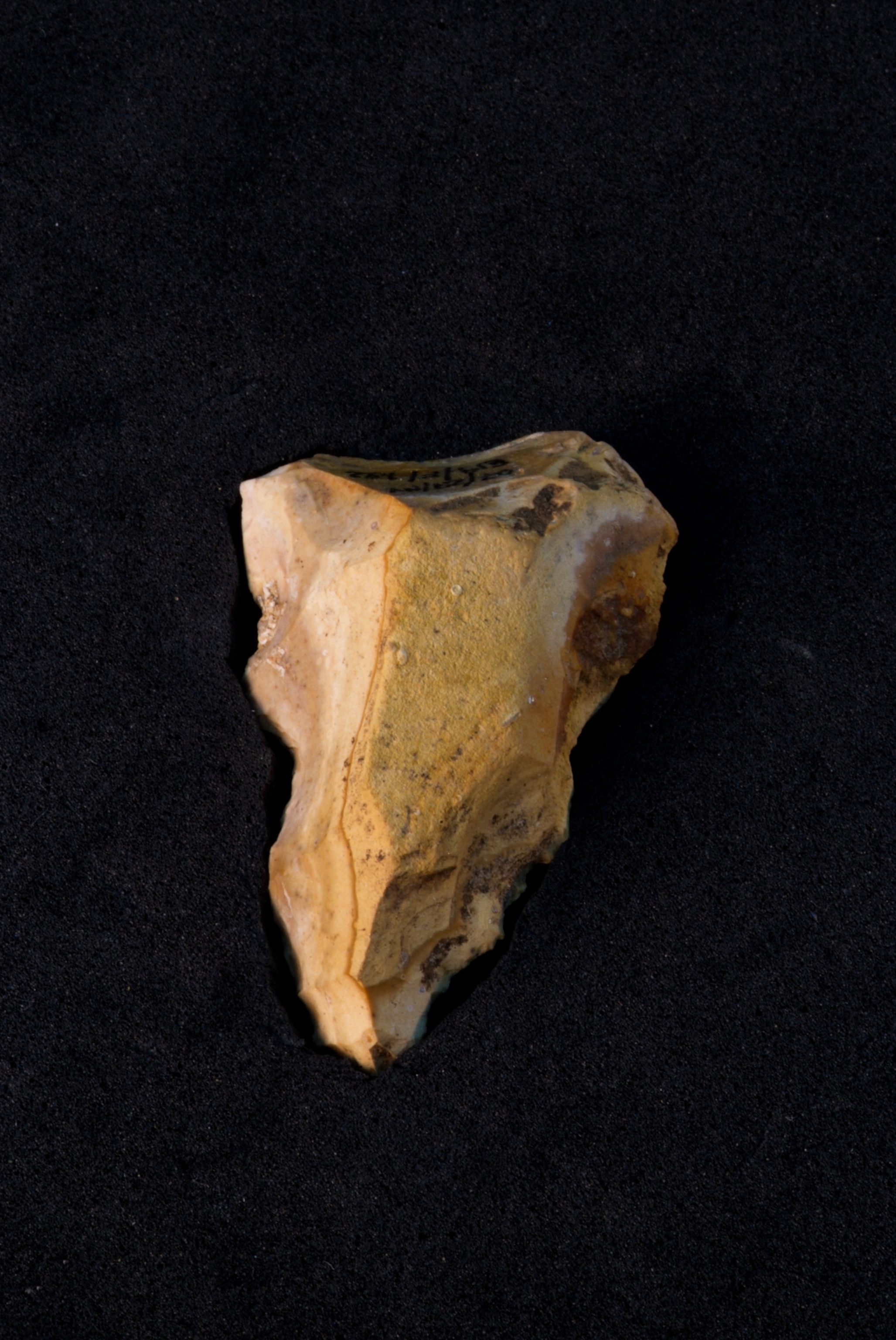 A simple neanderthal tool made from flint.