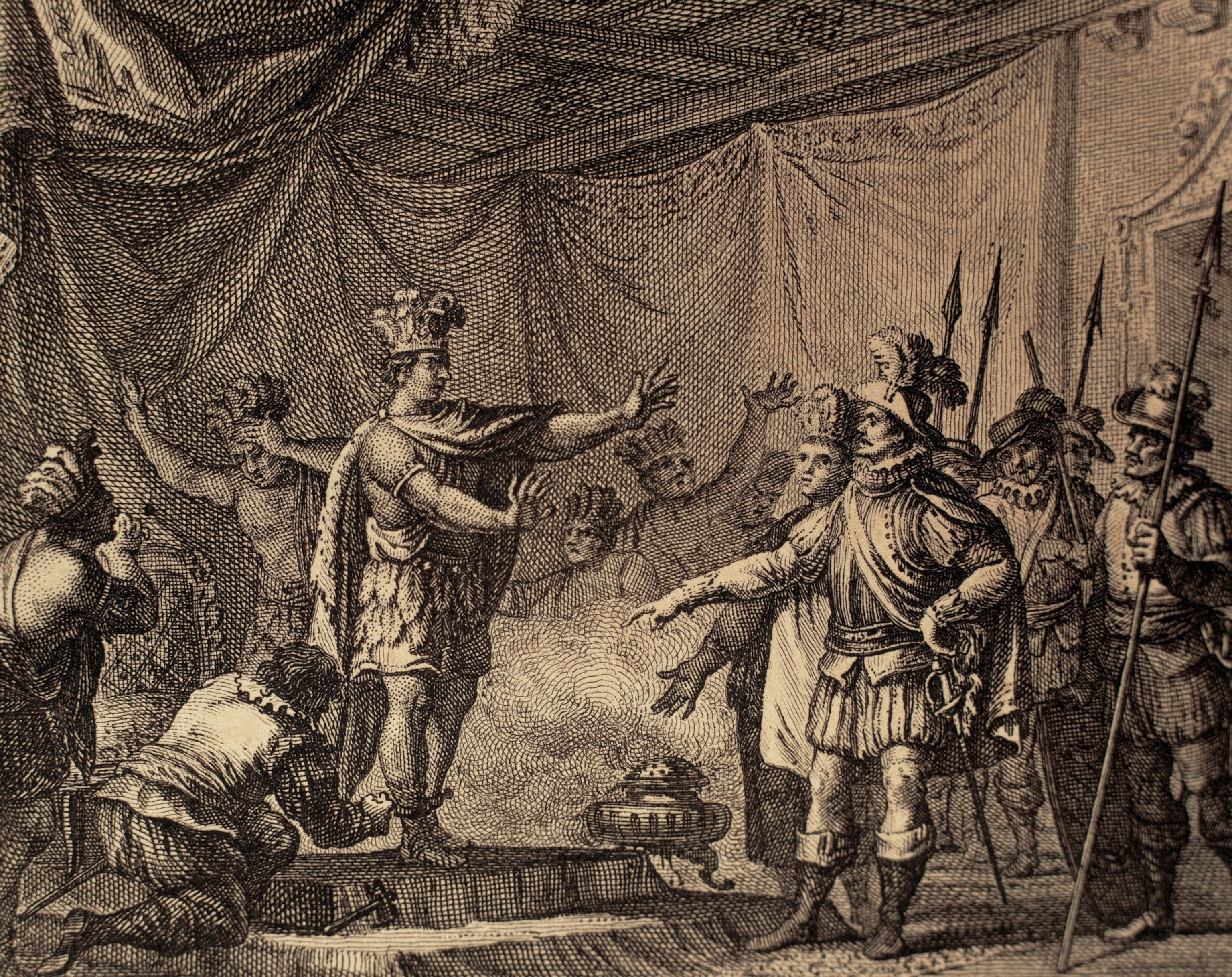 a depiction of Montezuma and Hernan Cortes in Cortes' Second letter of Relation