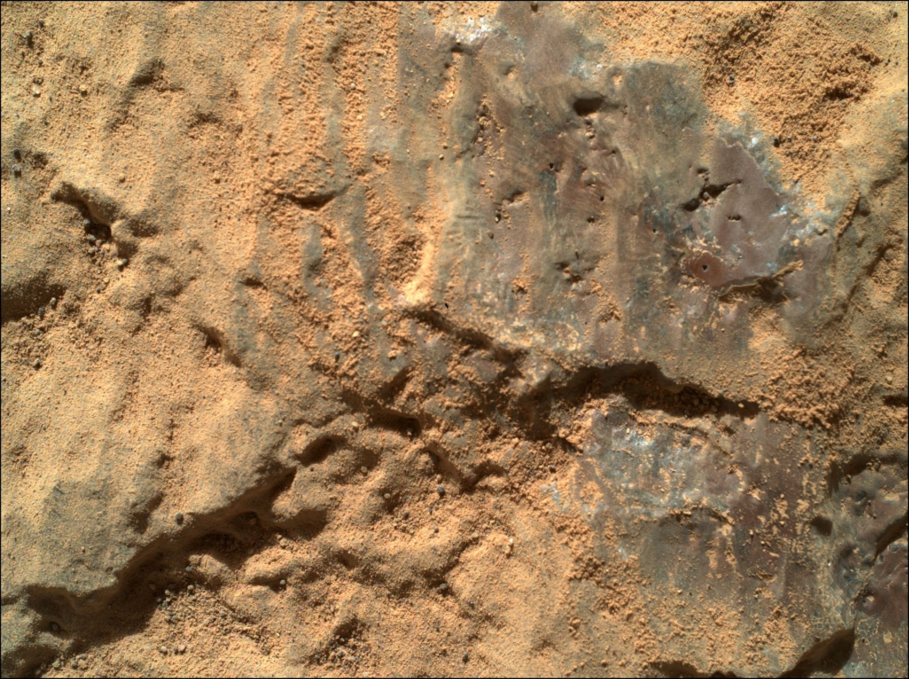 NASA's Mars Perseverance rover acquired this image using its SHERLOC WATSON camera, located on the turret at the end of the rover's robotic arm.
