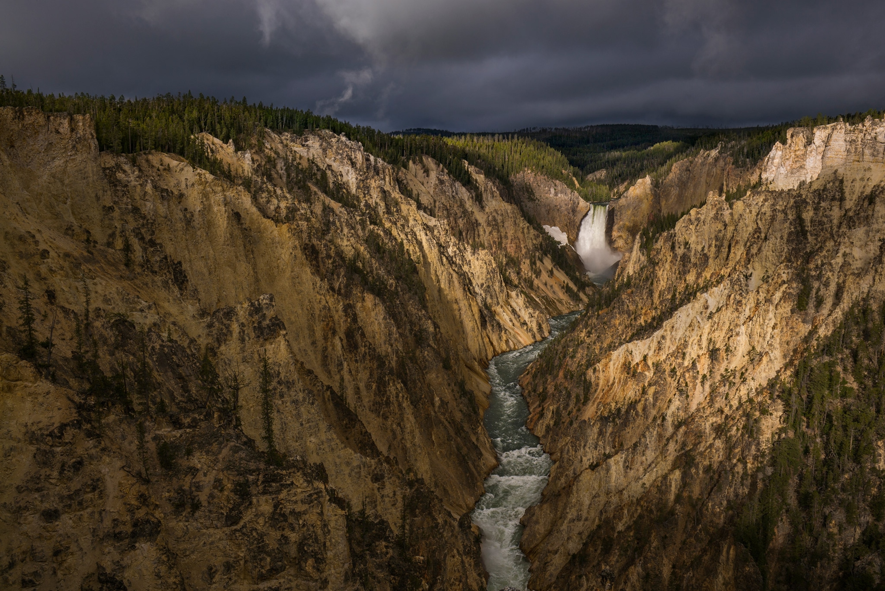 The Grand Canyon of the Yellowstone as seen from Artist Point. Wyoming. Photographs and paintings of sights such as this—the Grand Canyon of the Yellowstone—inspired Congress to create the park in 1872. It was a revolutionary step.