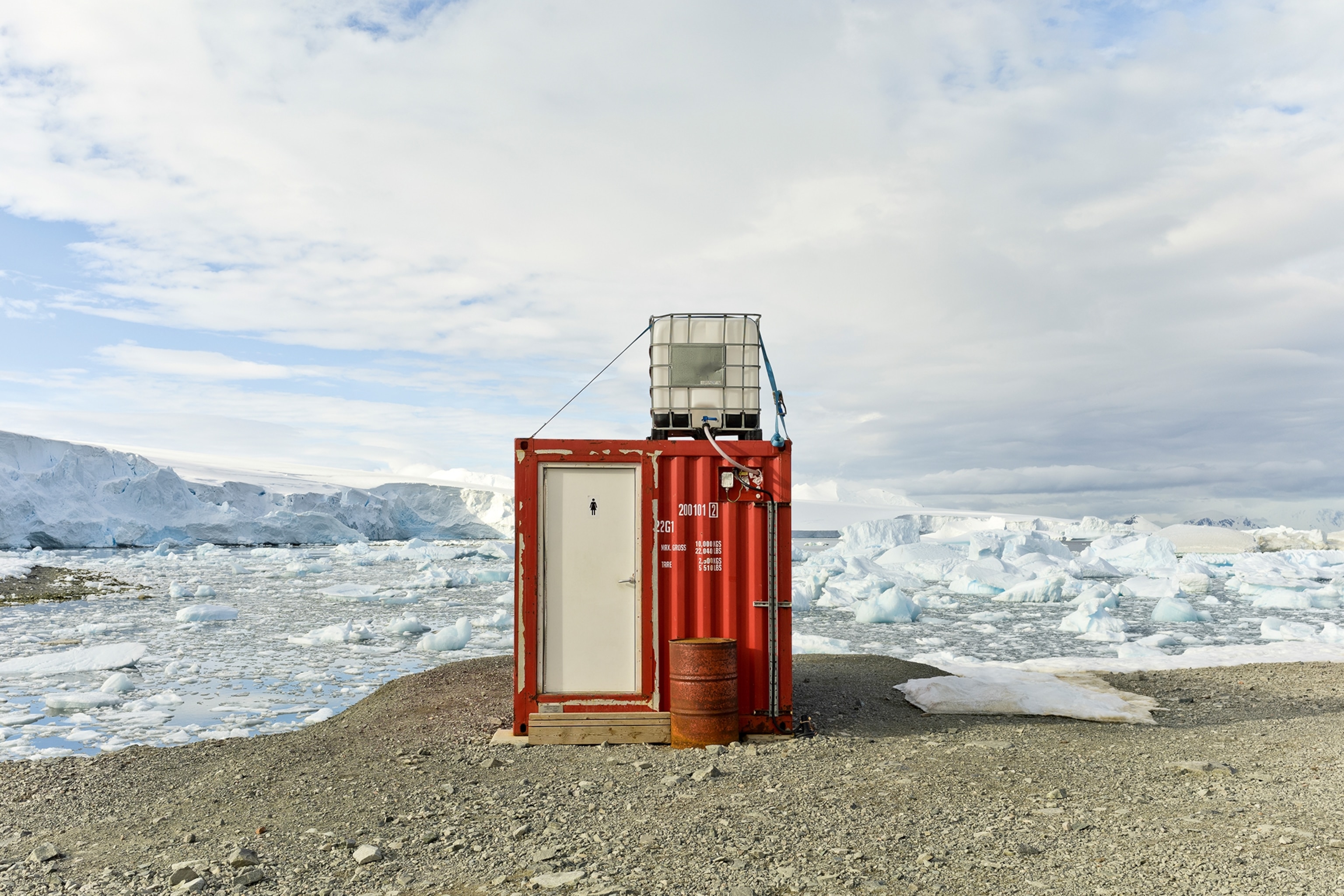 A remote public toilet in the Antarctic Peninsula.