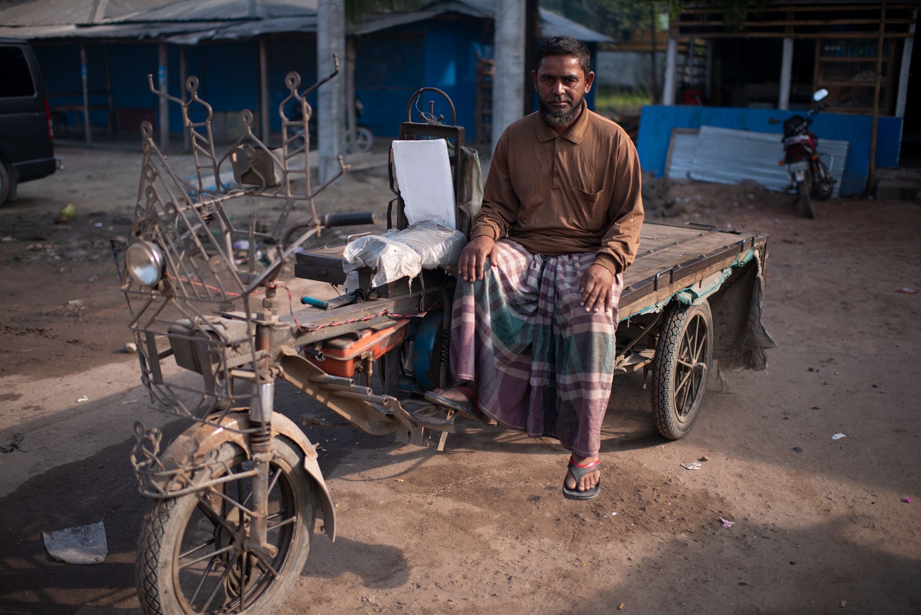 a man on a cart