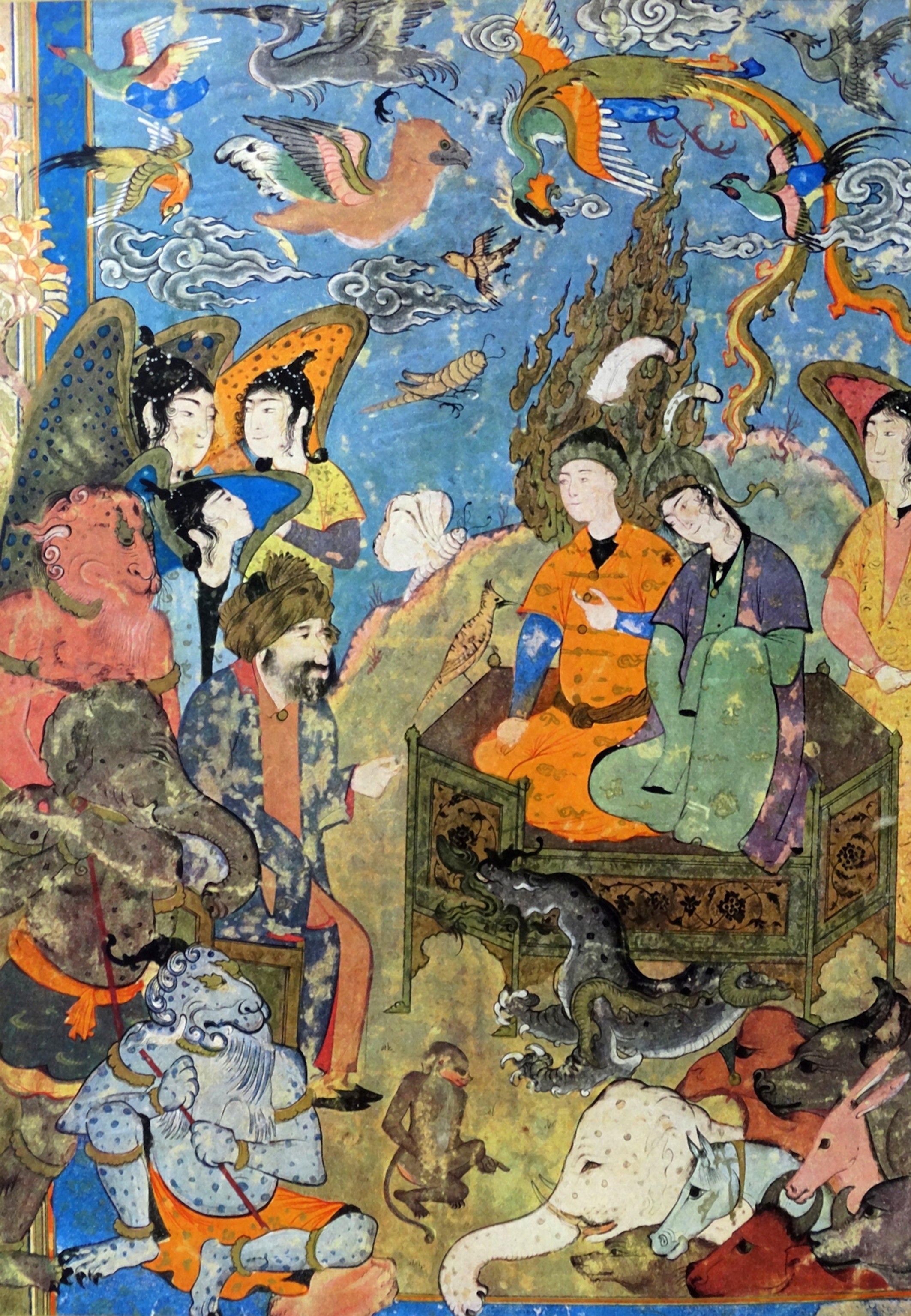 King Solomon and the Queen of Sheba are portrayed in a miniature illustration