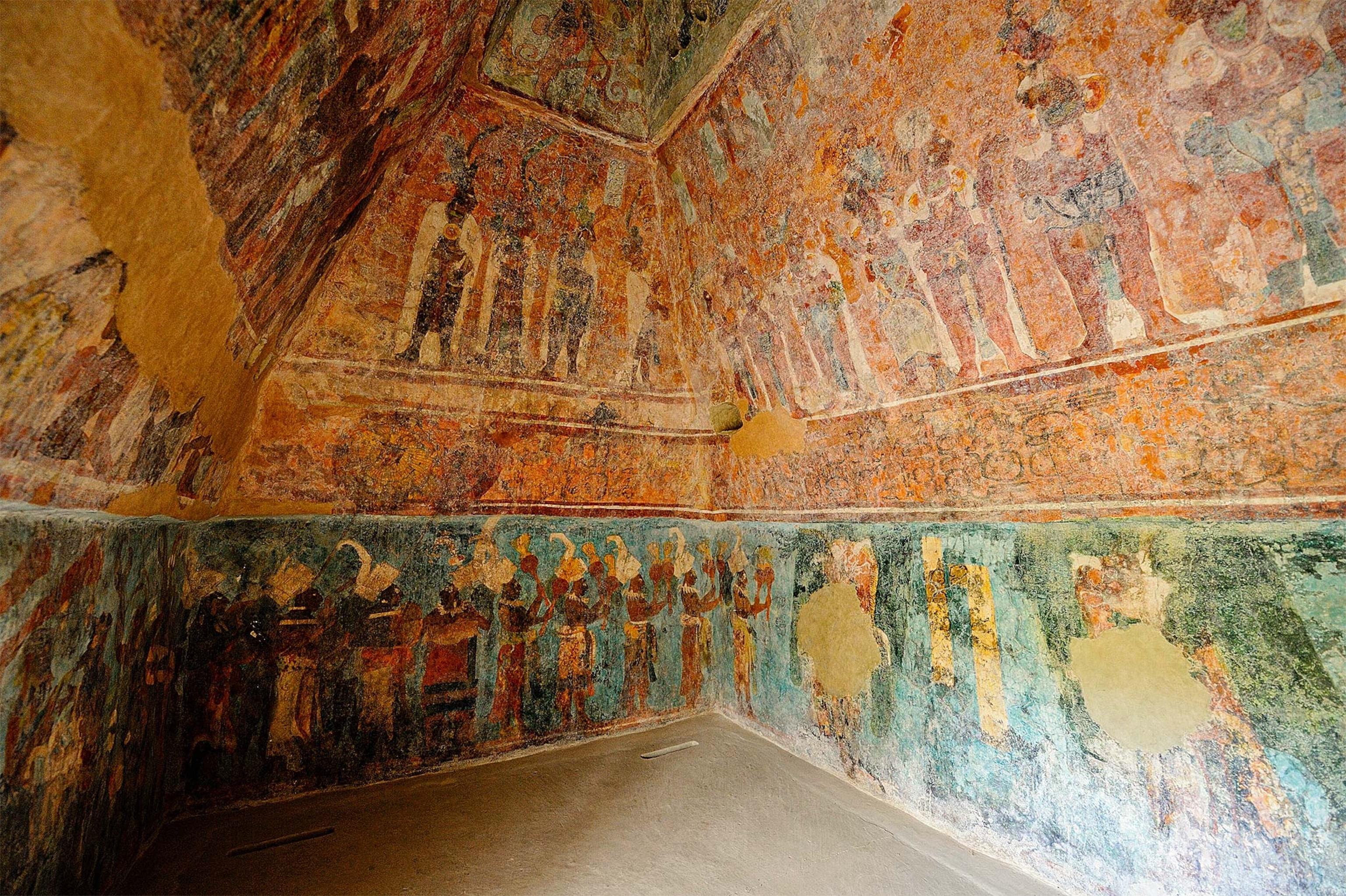 A view of room one of the murals building