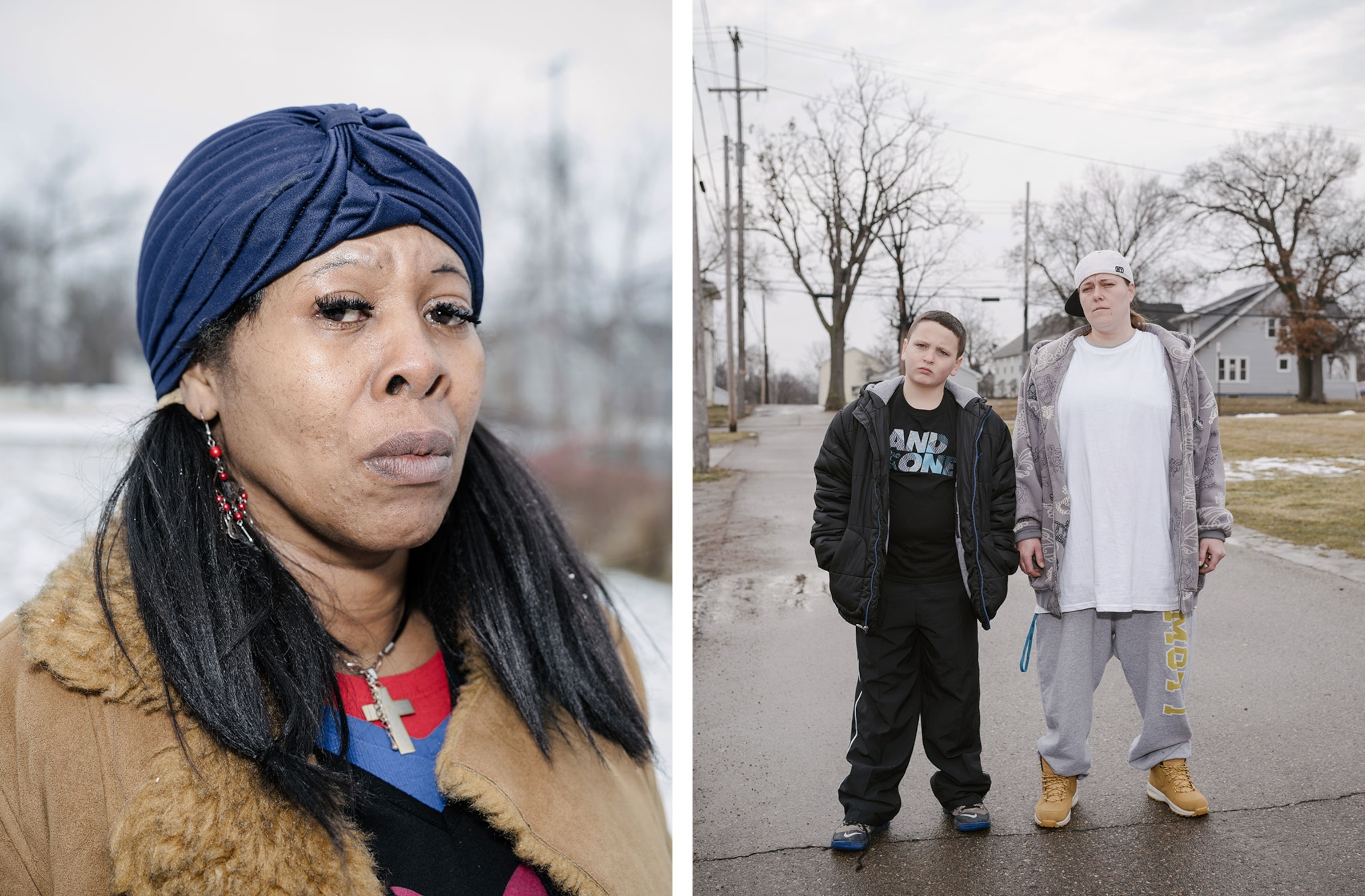 women and a boy