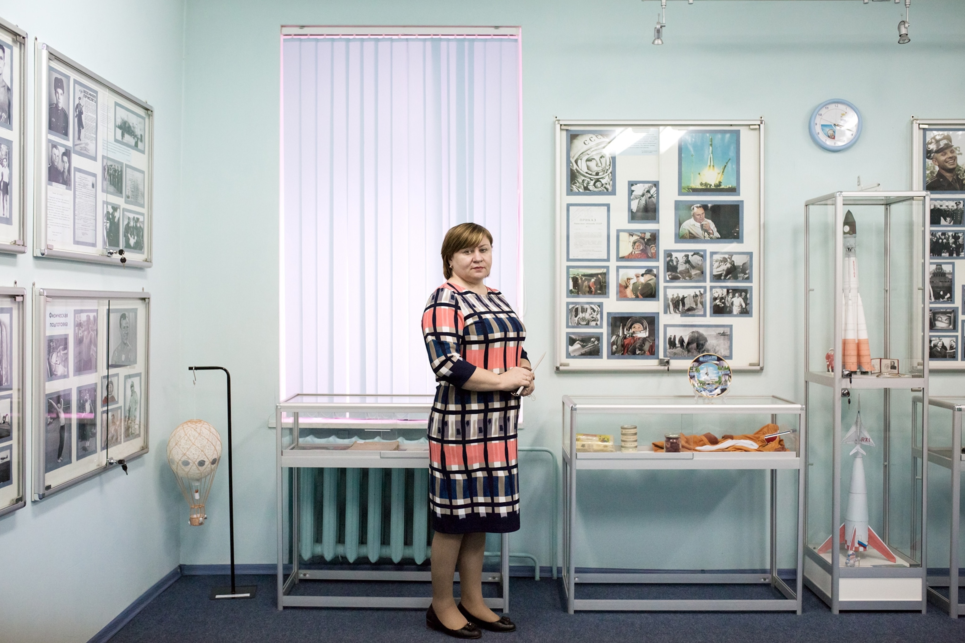 Natalia Tabac in the interior of the museum.